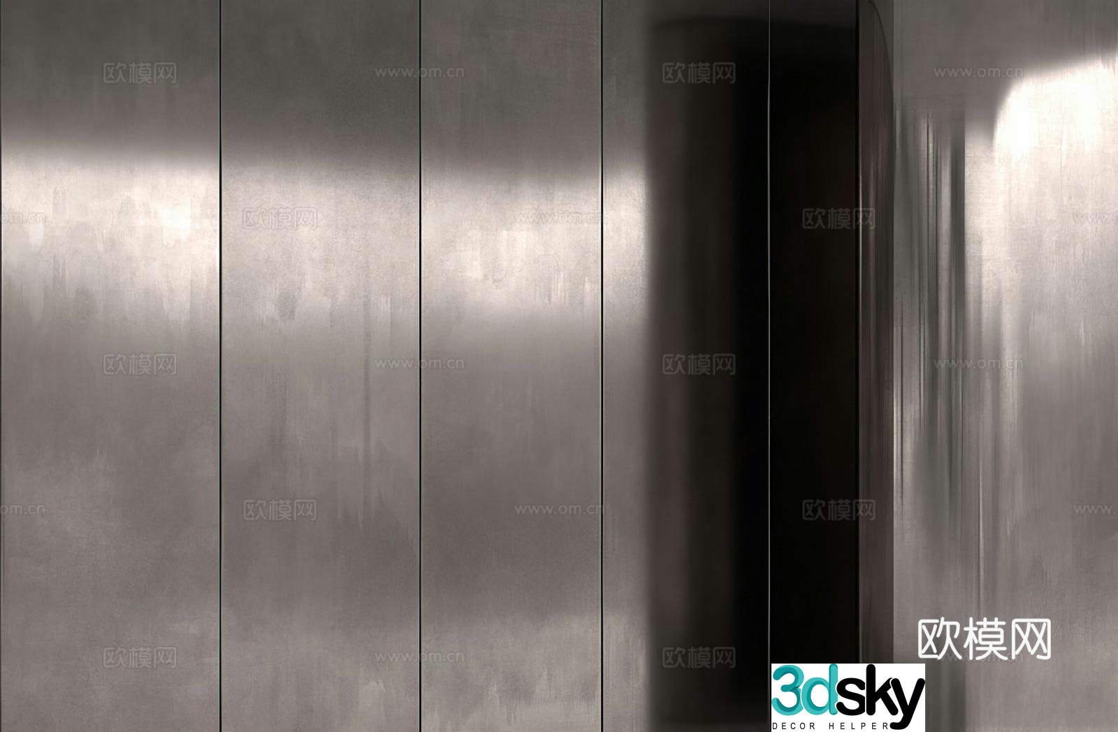 Middle-aged light luxury wall panel metal plate copper plate metal wall panel 3d model