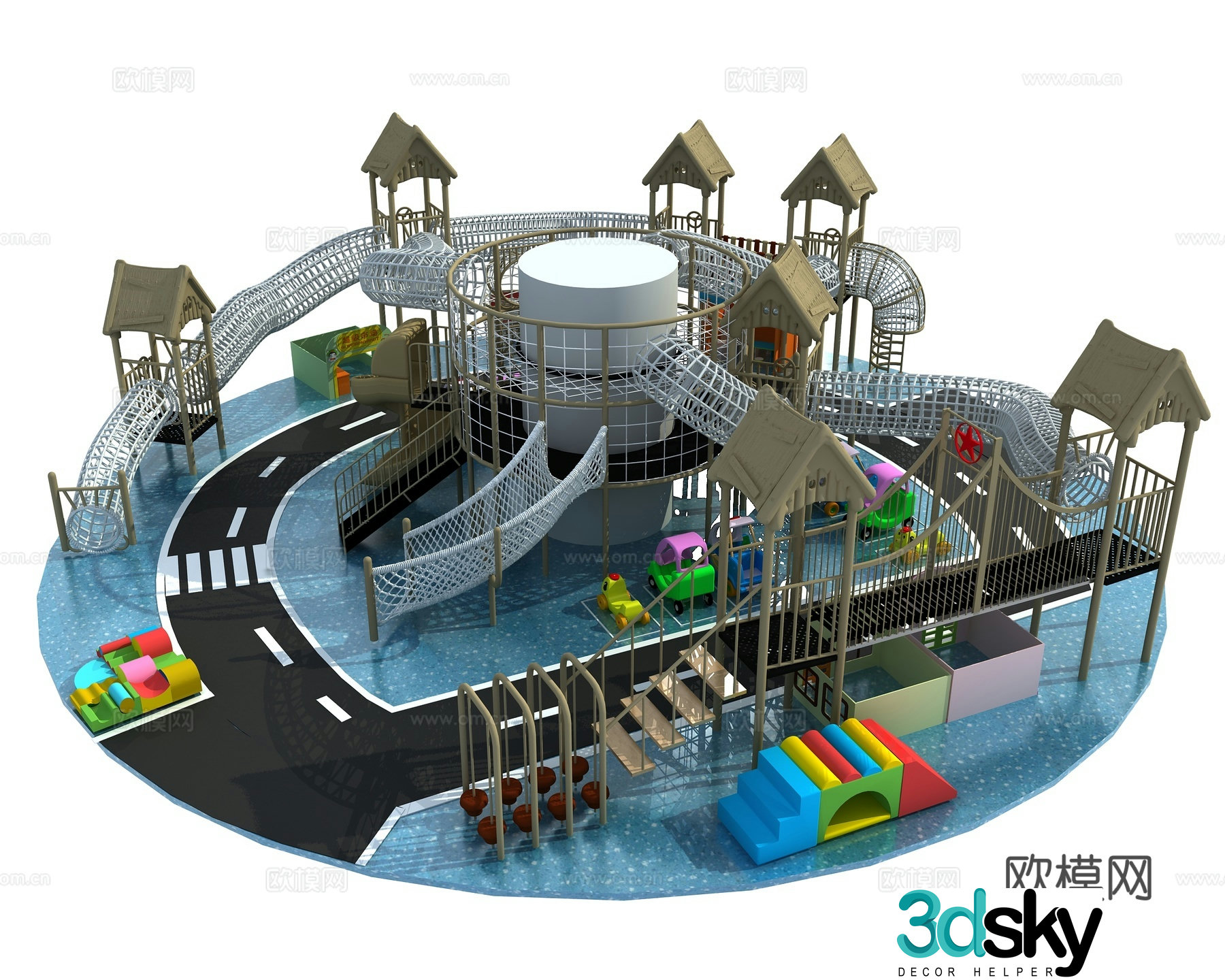 Children's playground, children's climbing, children's slides, children's facilities, children's transportation city 3D model