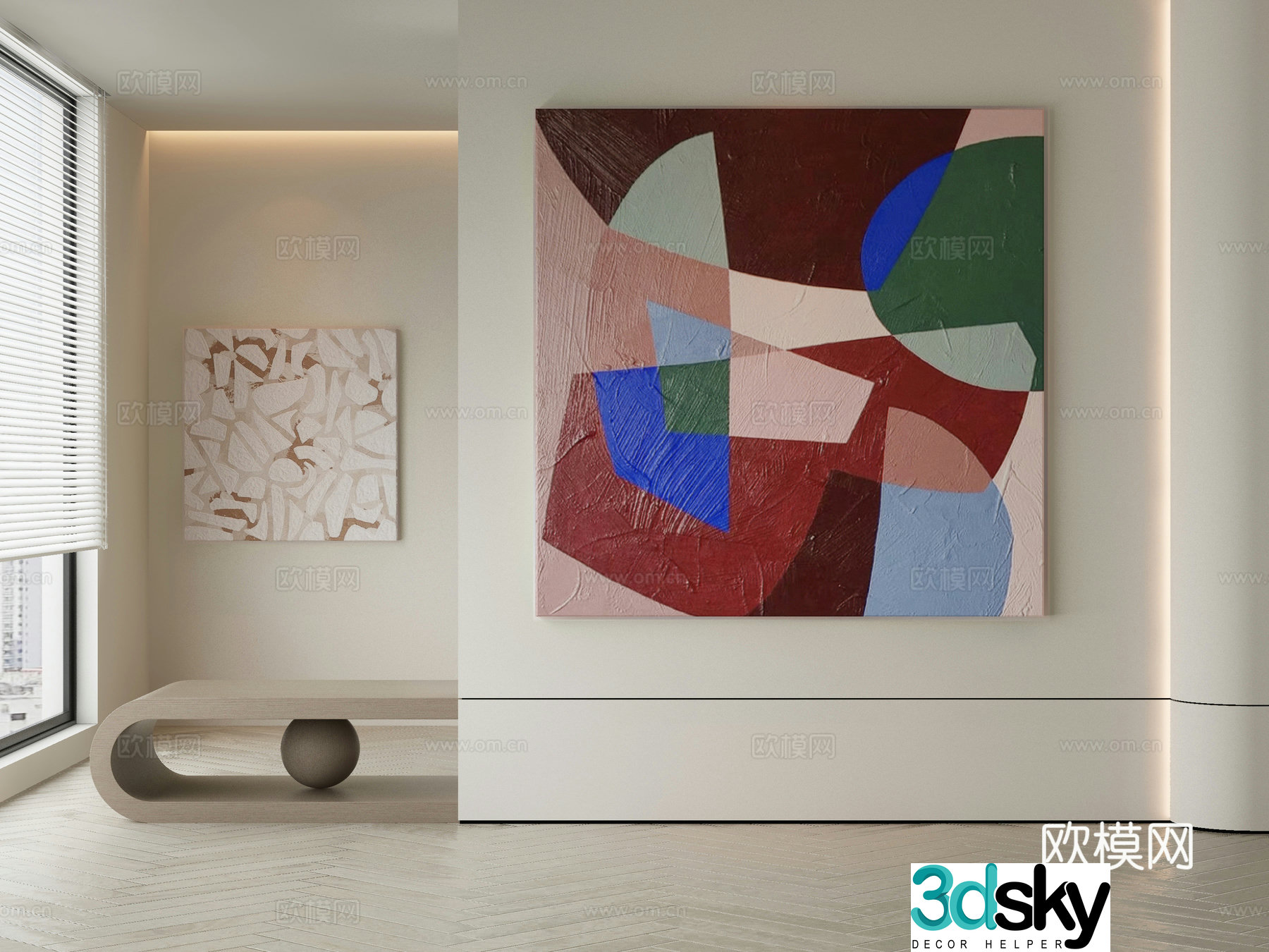 Modern Wasabi Hanging Painting Oil Painting 3D Model