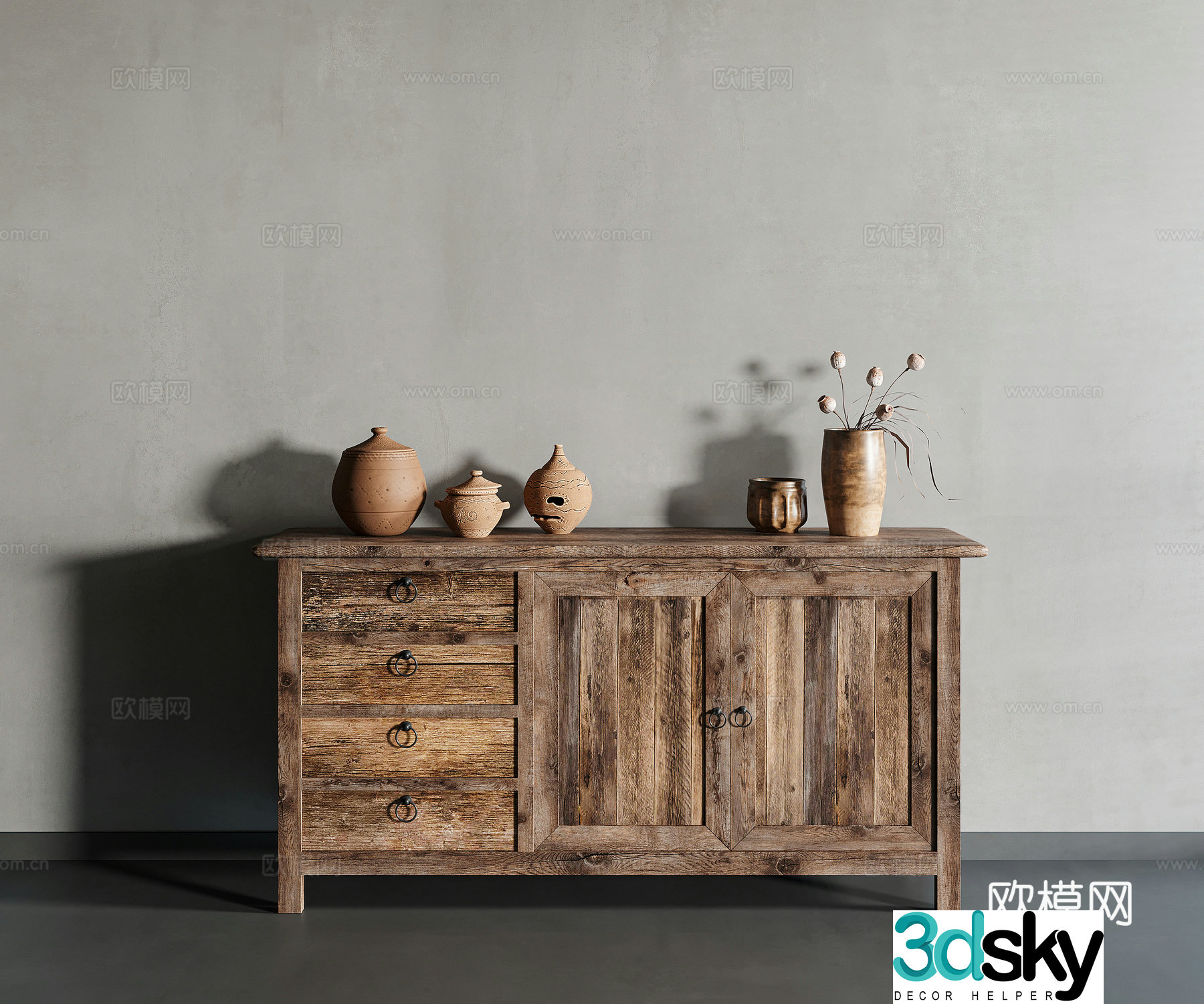 Wasabi wind decoration cabinet 3d model