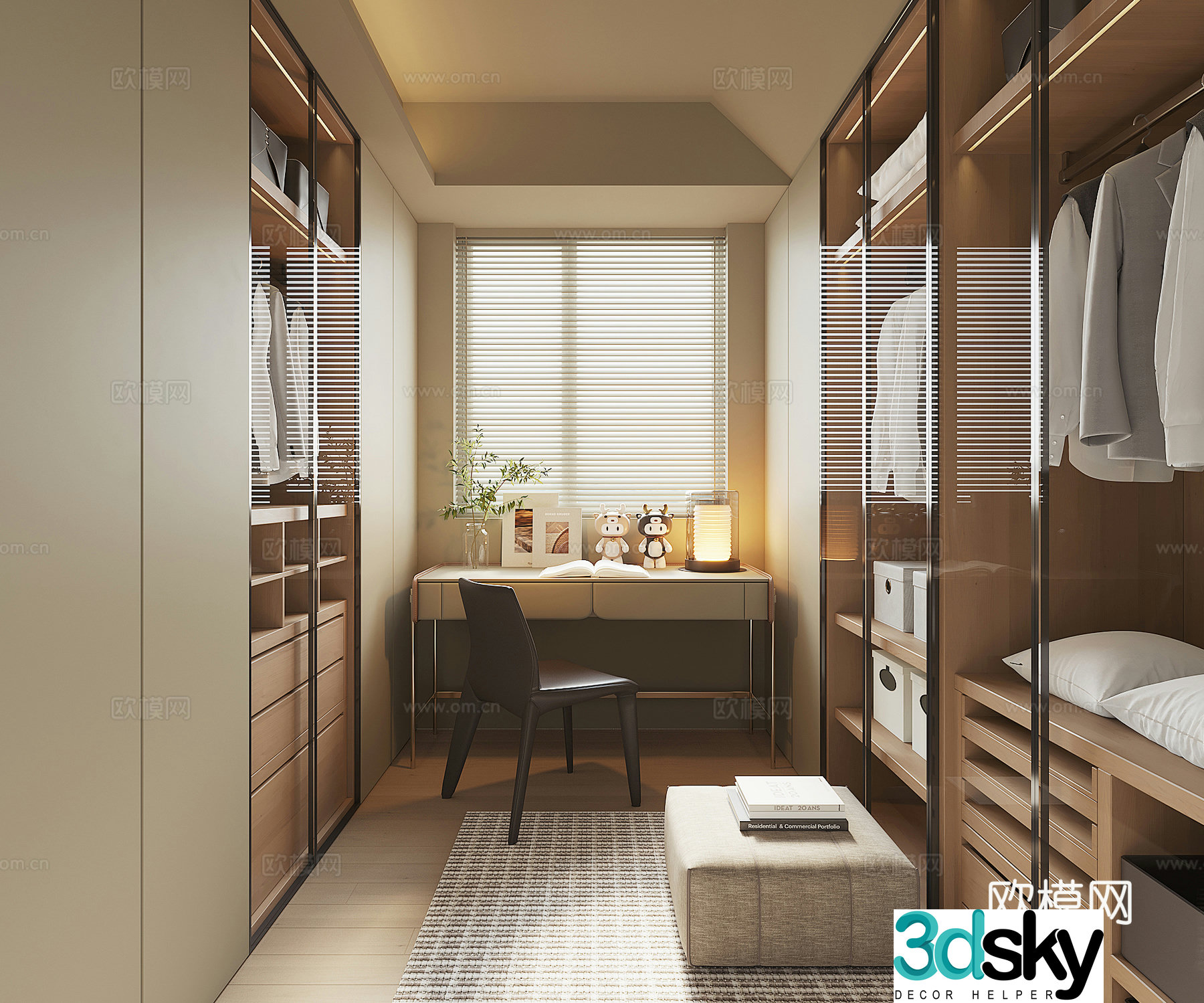 Modern home cloakroom 3d model