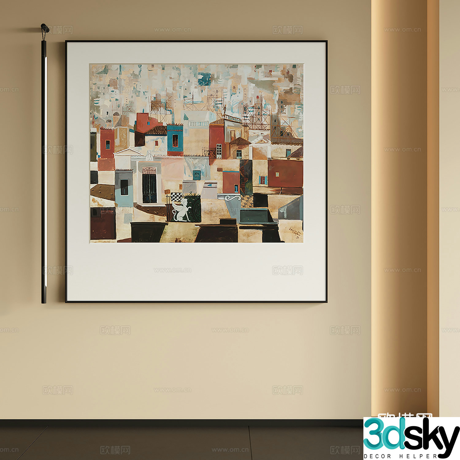 Wasabi wind decorative painting 3d model