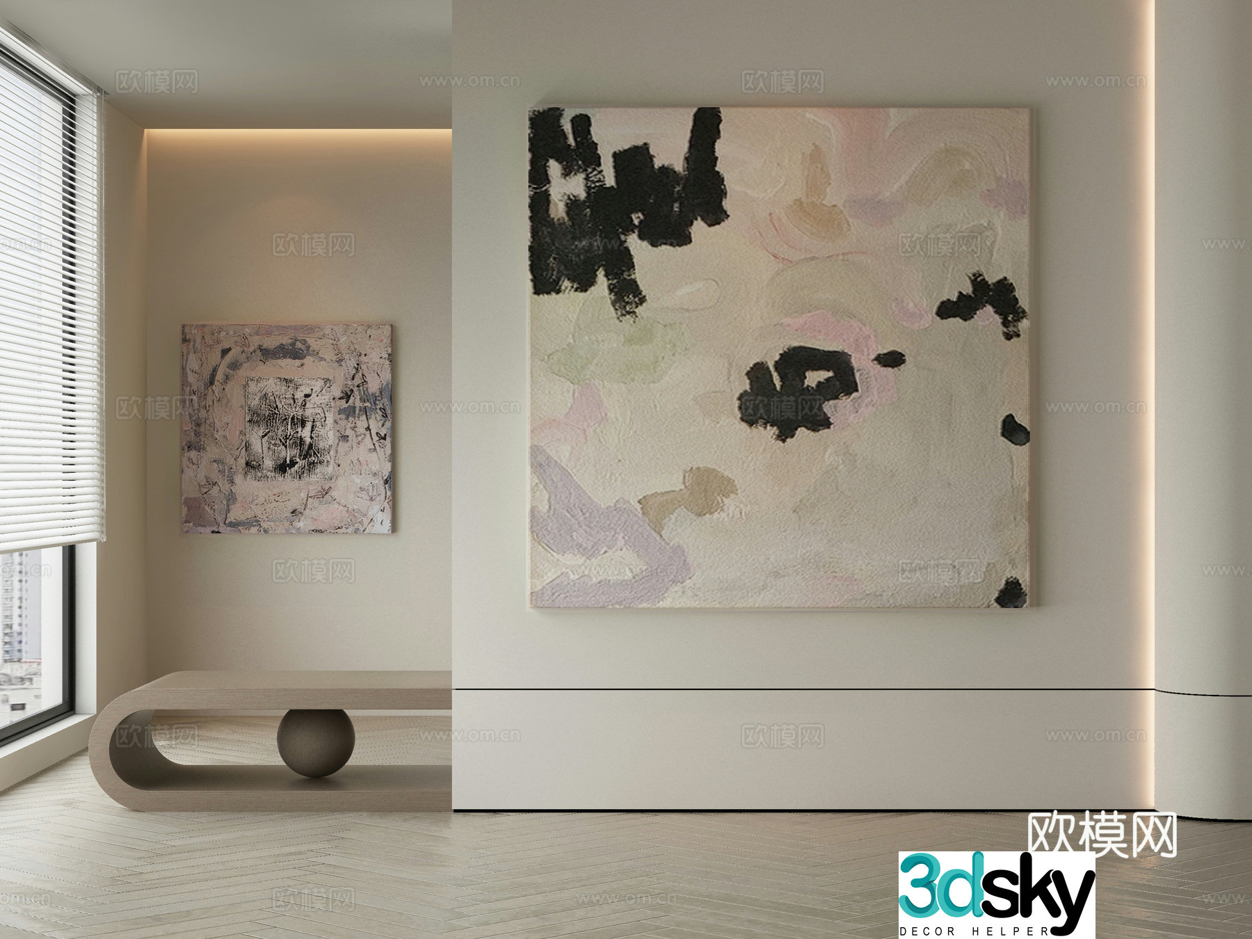 Modern Wasabi Hanging Painting Oil Painting 3D Model