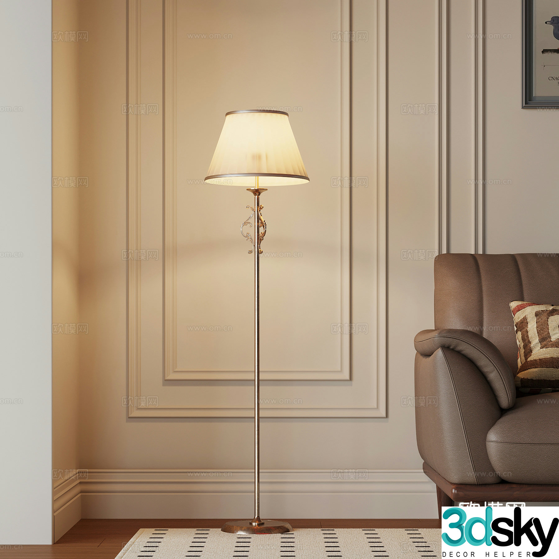 Floor lamp French floor lamp 3D model