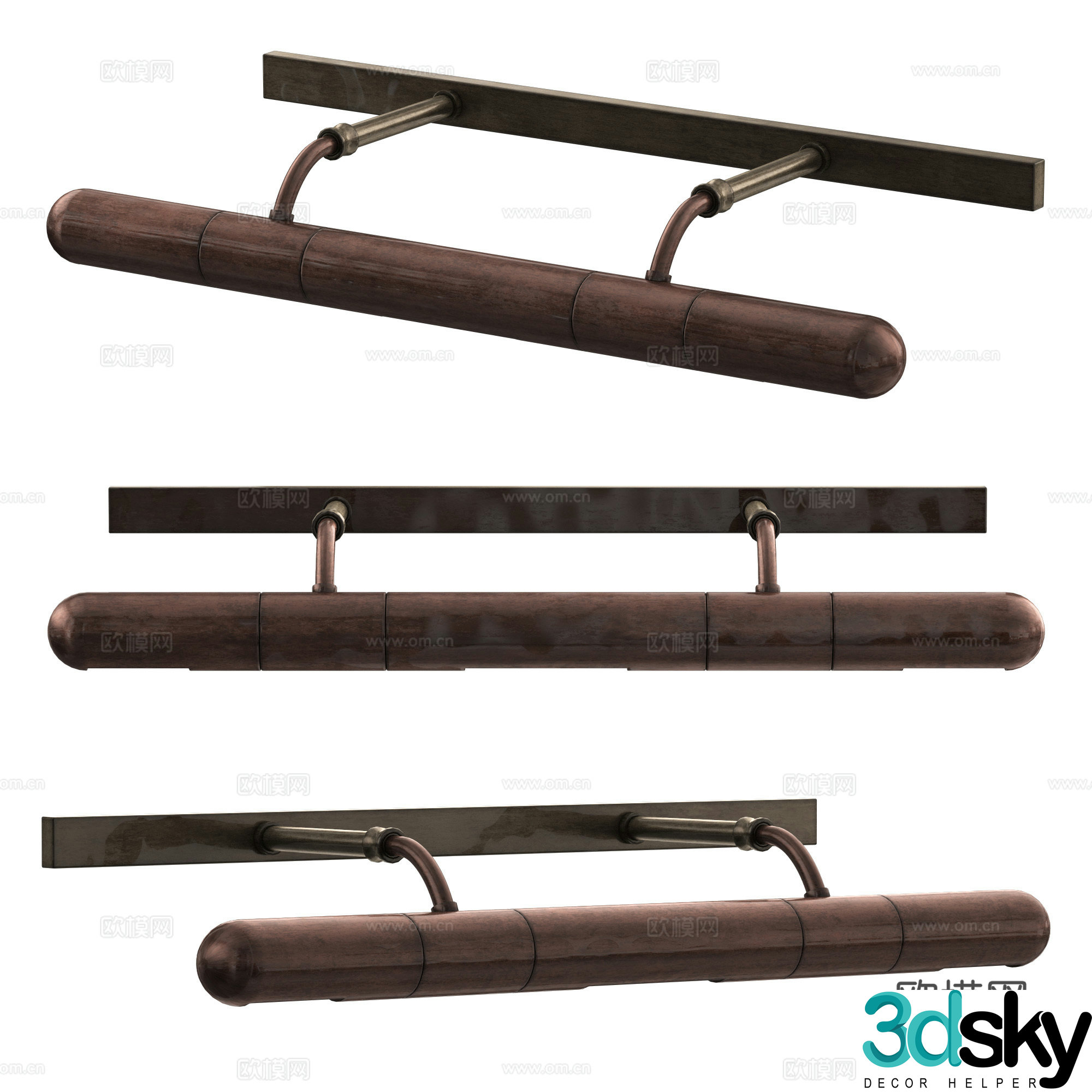 Modern light luxury long mural light 3d model