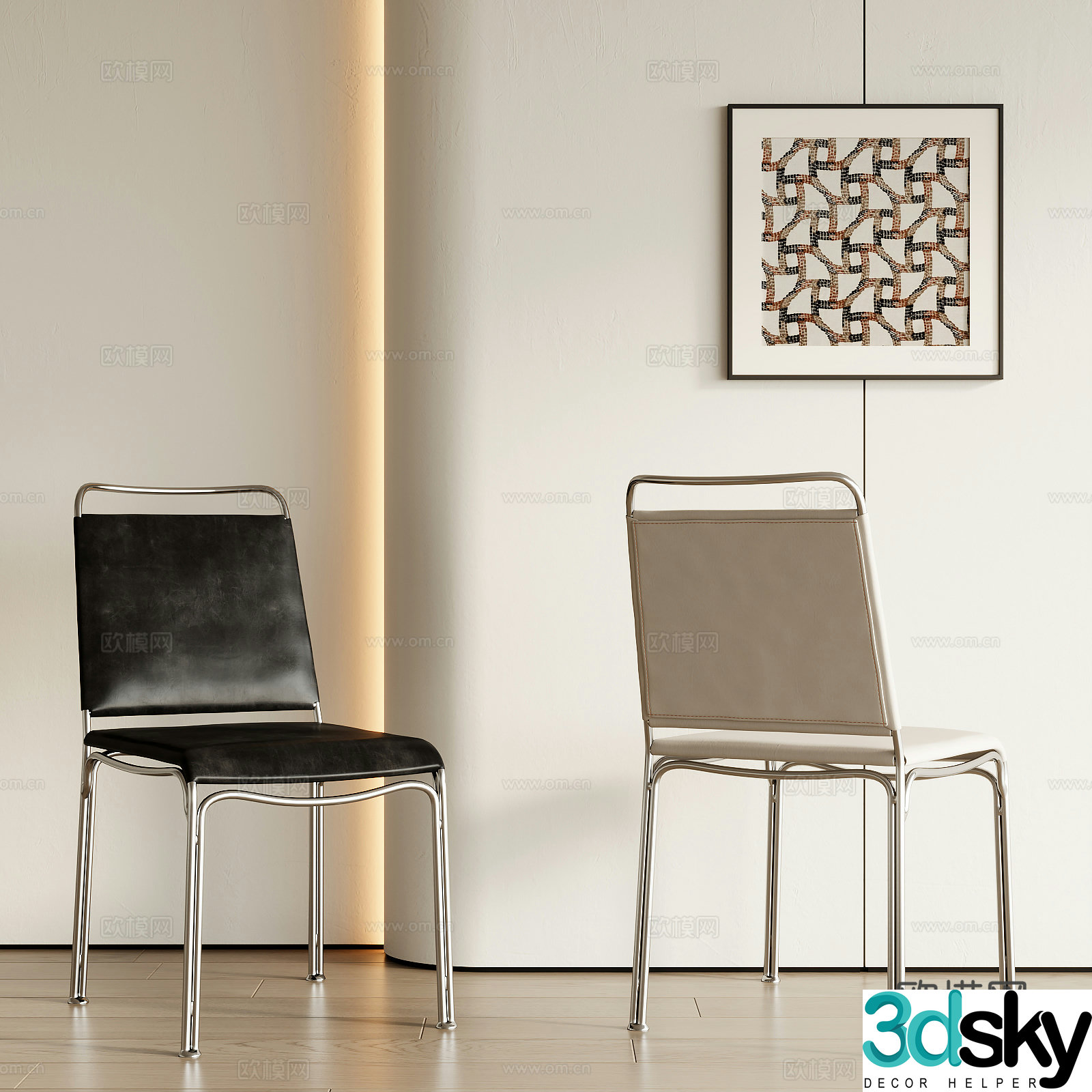 Modern dining chair 3d model