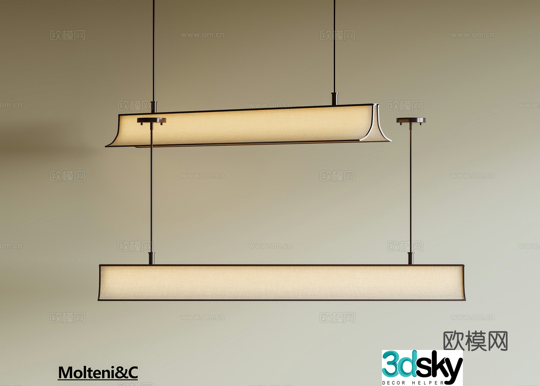 New Chinese chandeliers Chinese chandeliers One-length chandeliers Metal chandeliers Fabric chandeliers 3d model 3d model