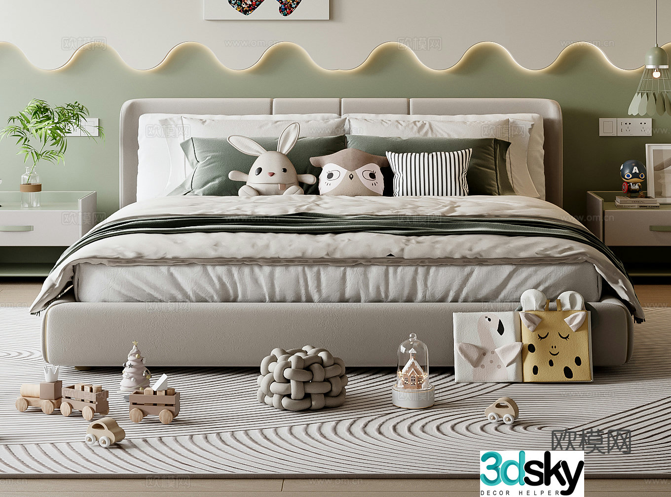 Modern children’s bed 3d model
