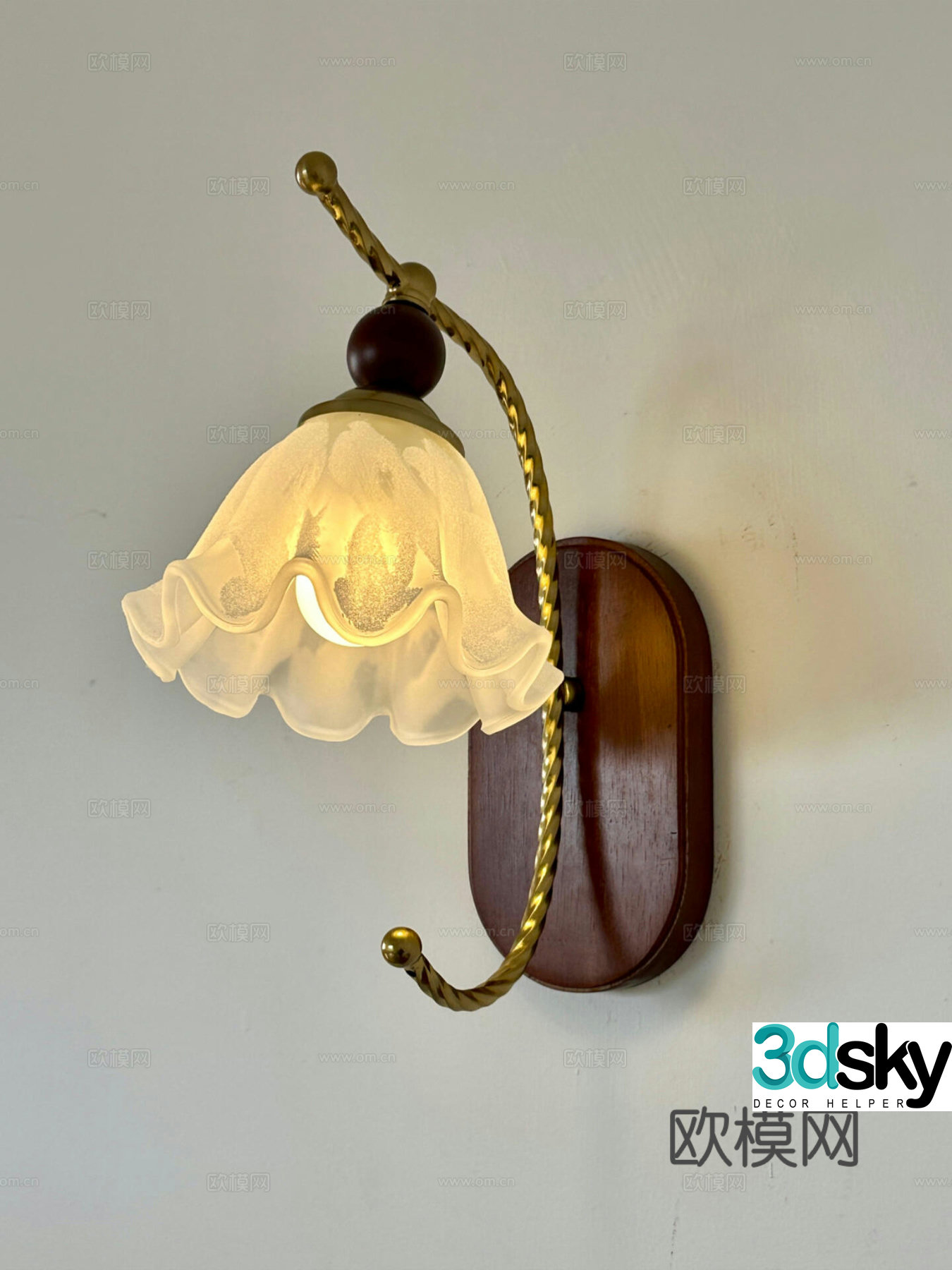 French medieval wall lamp decorative lamp 3d model