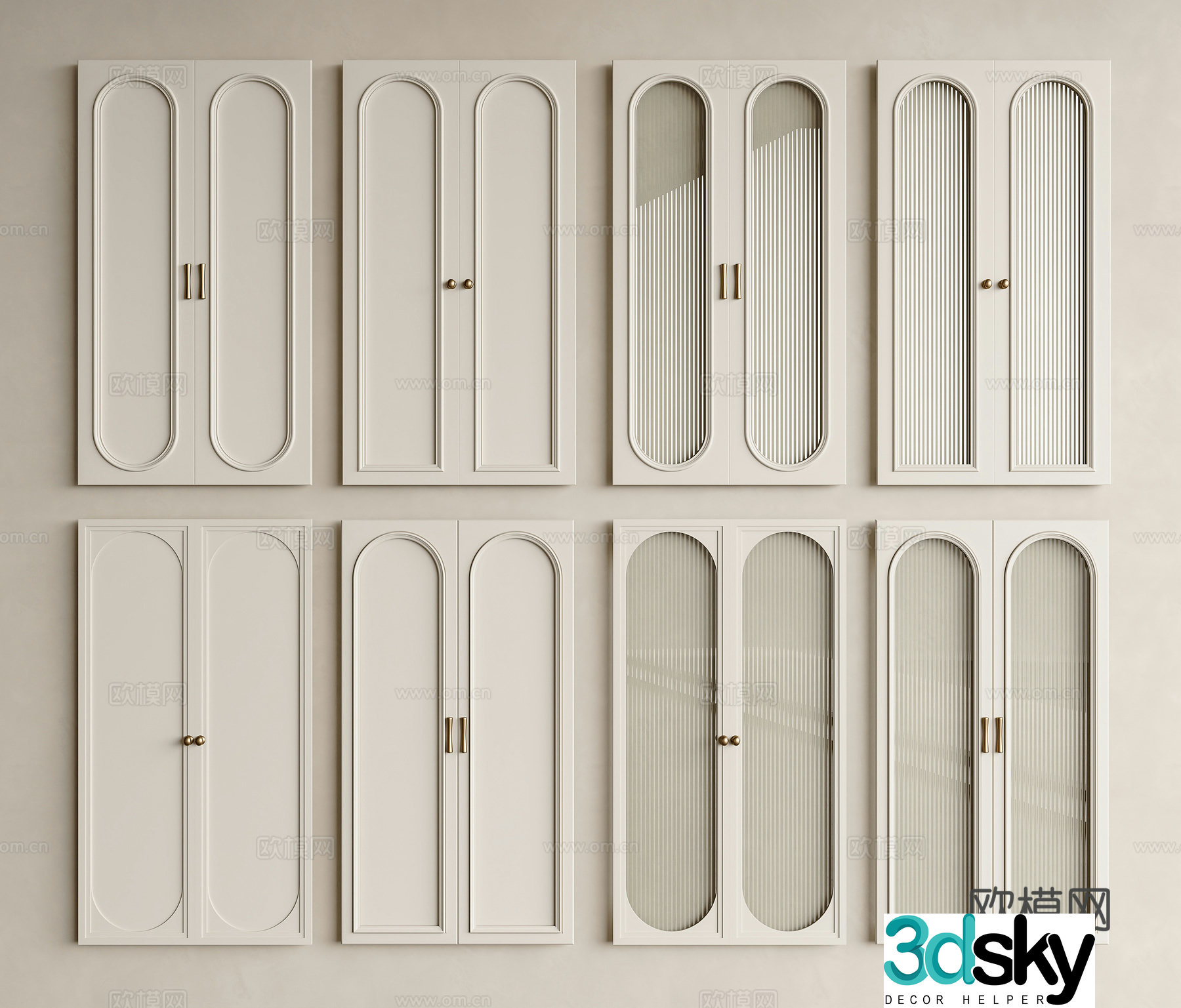 French cream cabinet door wardrobe cabinet door glass cabinet door wine cabinet door shoe cabinet door medieval style 3D model