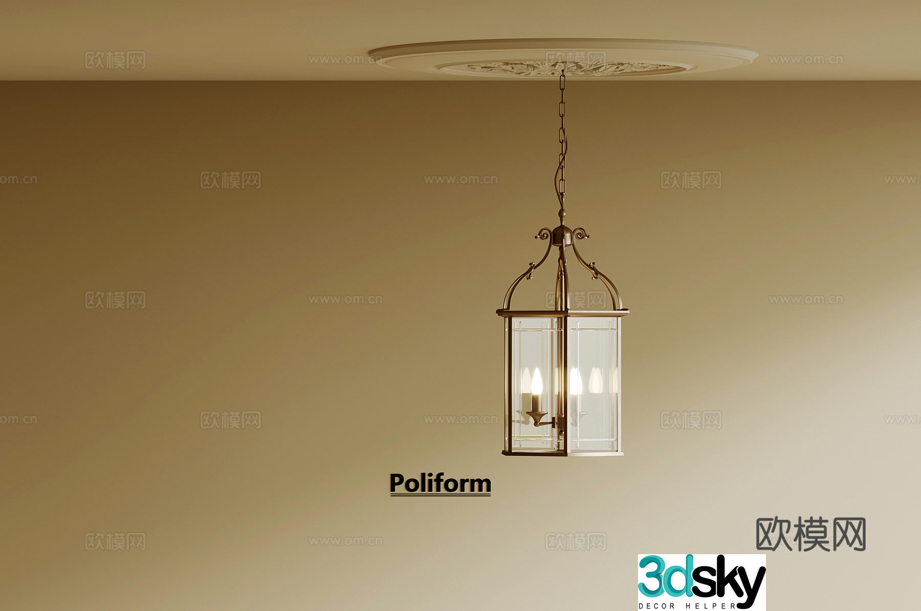 Chandelier French retro style chandelier 3d model