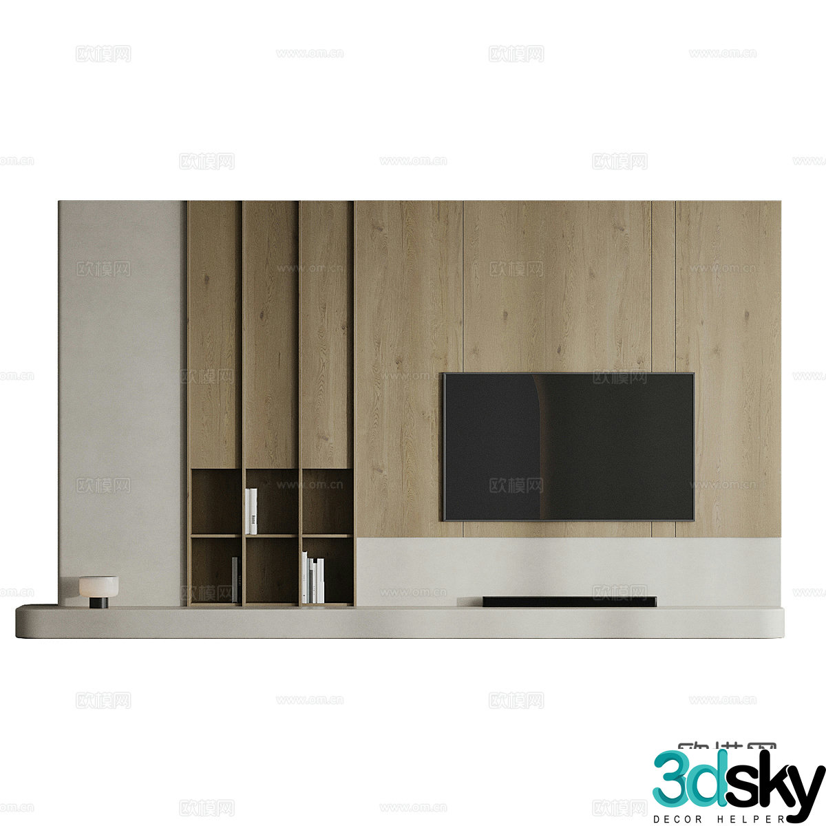 Modern Wasabi TV background wall 3d model