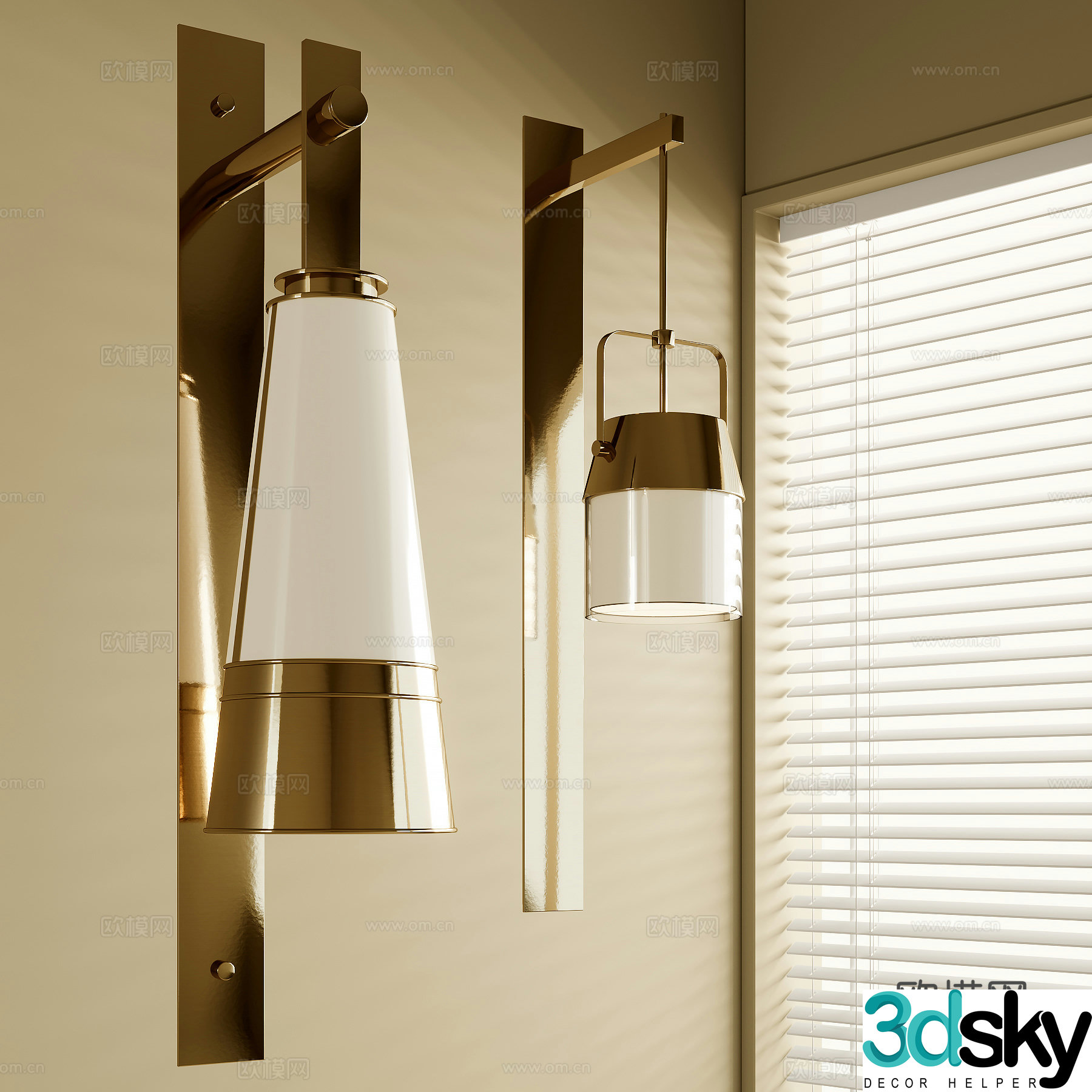 New Chinese wall light 3D model