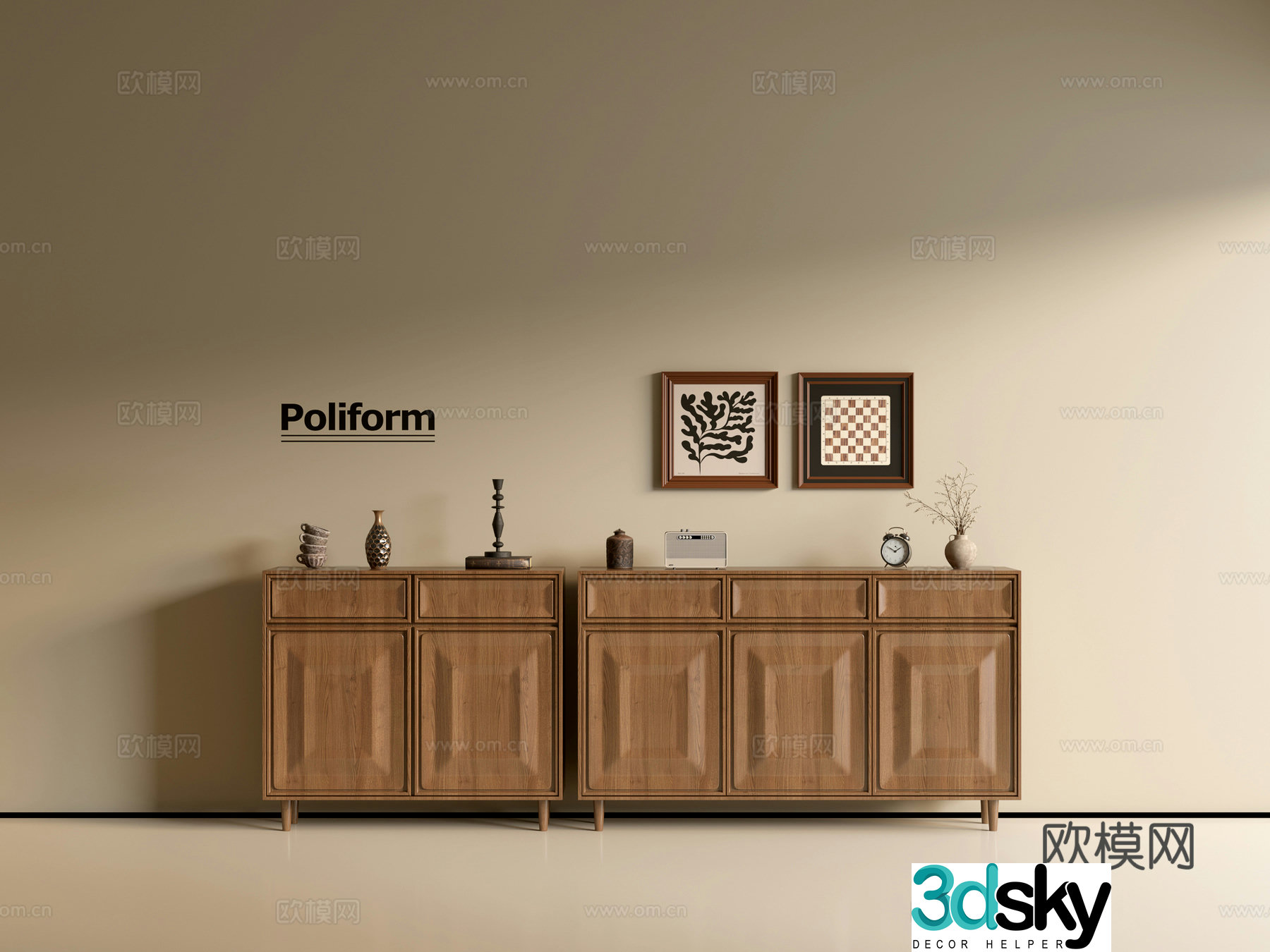 Modern wood grain cabinet ins wind minimalist wind cabinet whole cabinet sideboard balcony cabinet storage 3D model