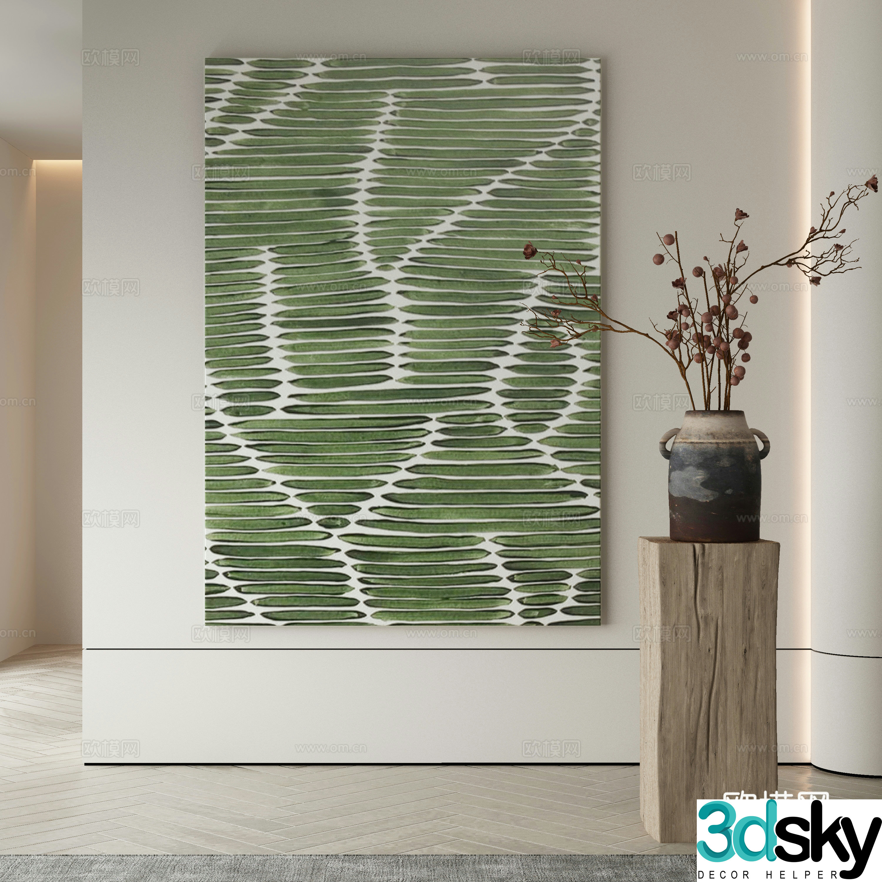 Modern Wasabi Hanging Painting Oil Painting 3D Model