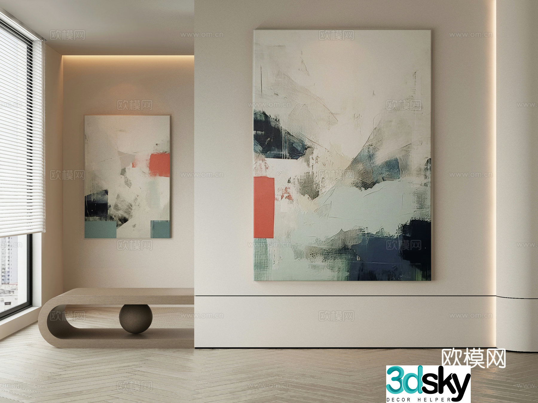 Modern Wasabi Hanging Painting Oil Painting 3D Model
