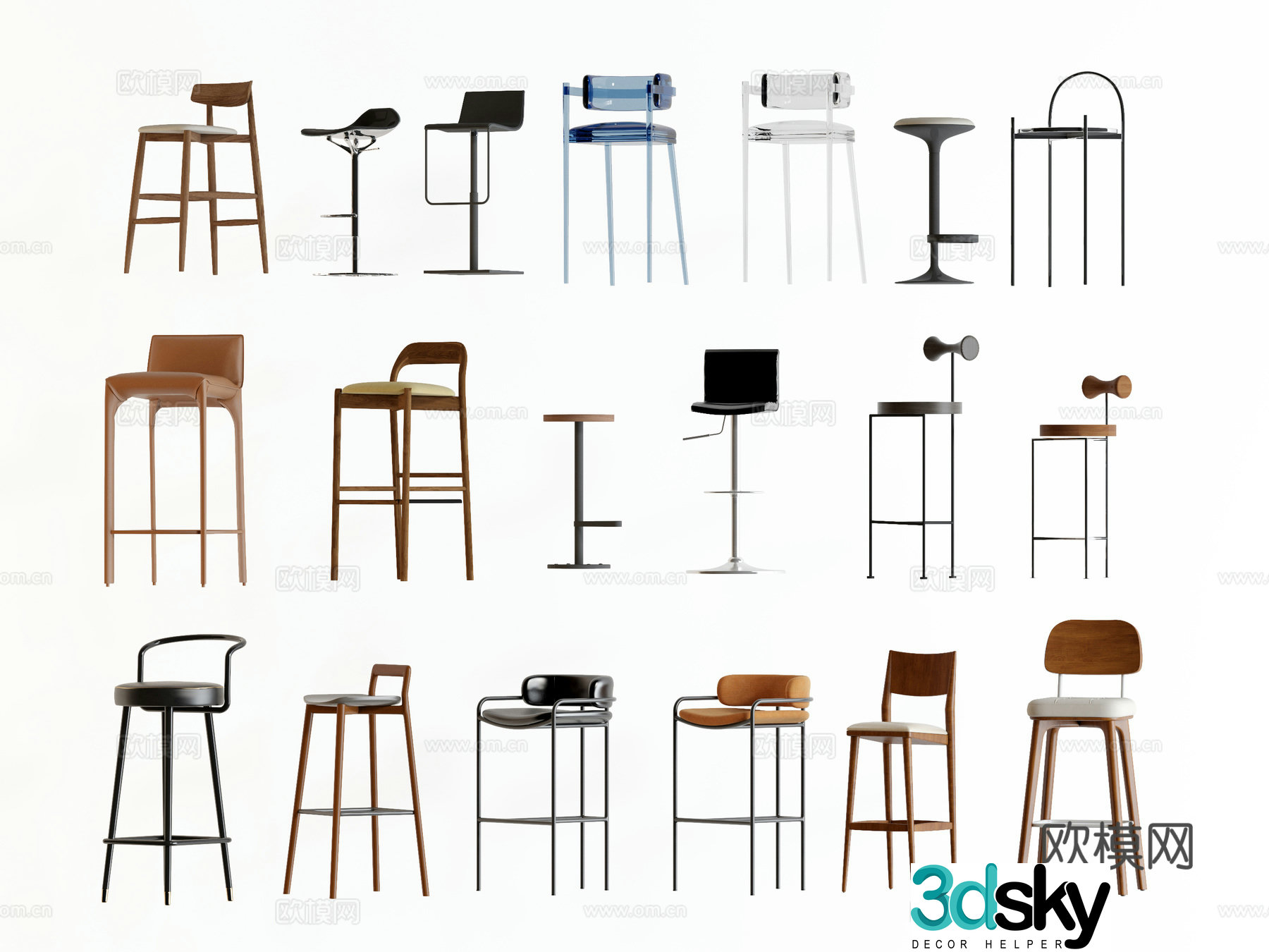 Bar chair chair bar chair 3d model