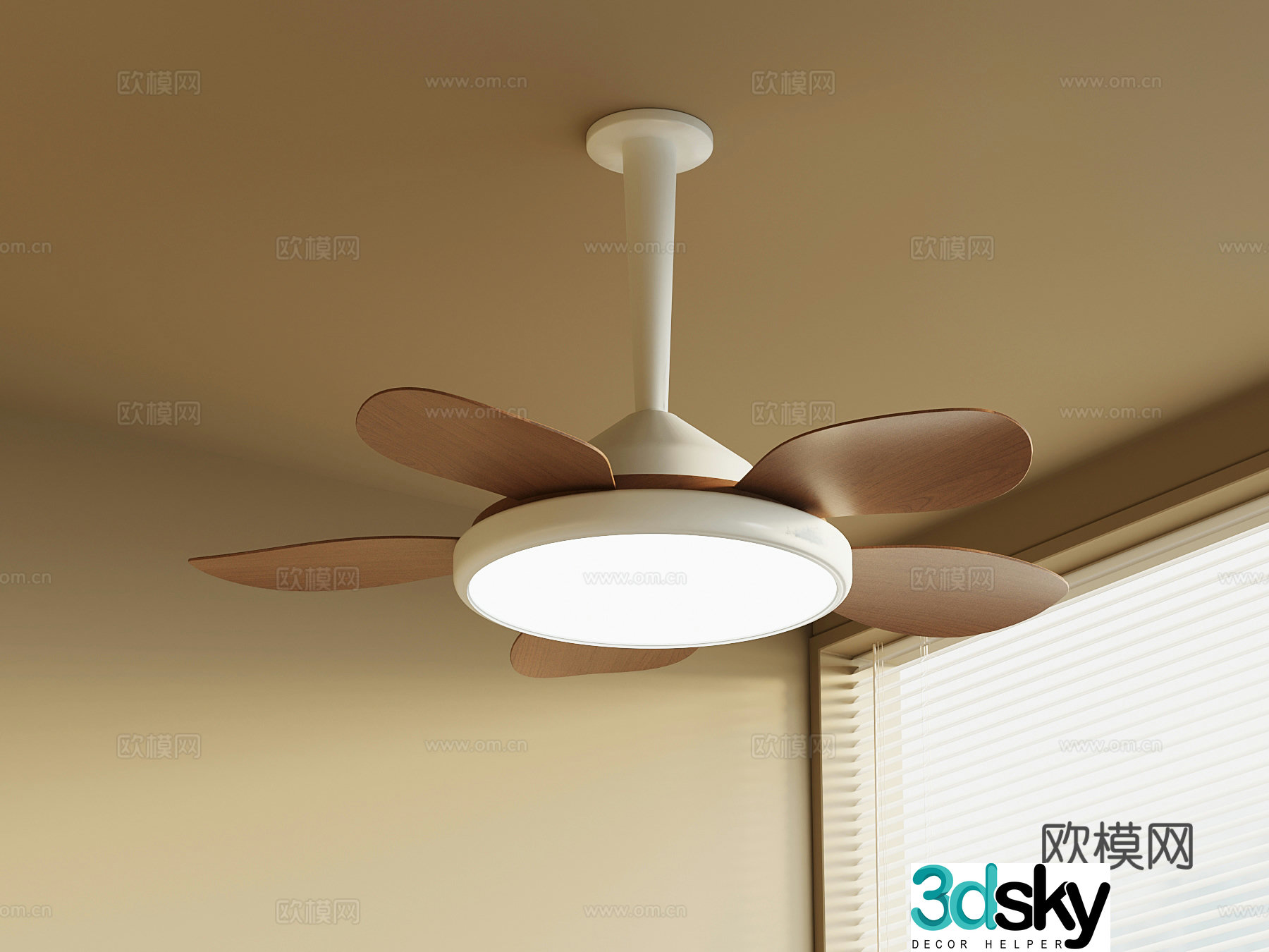 Fan light Modern cream fan light 3d model