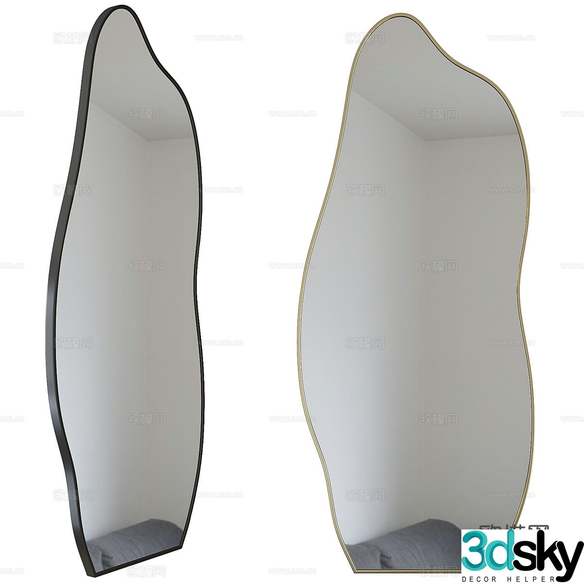 Modern minimalist decorative mirror 3d model