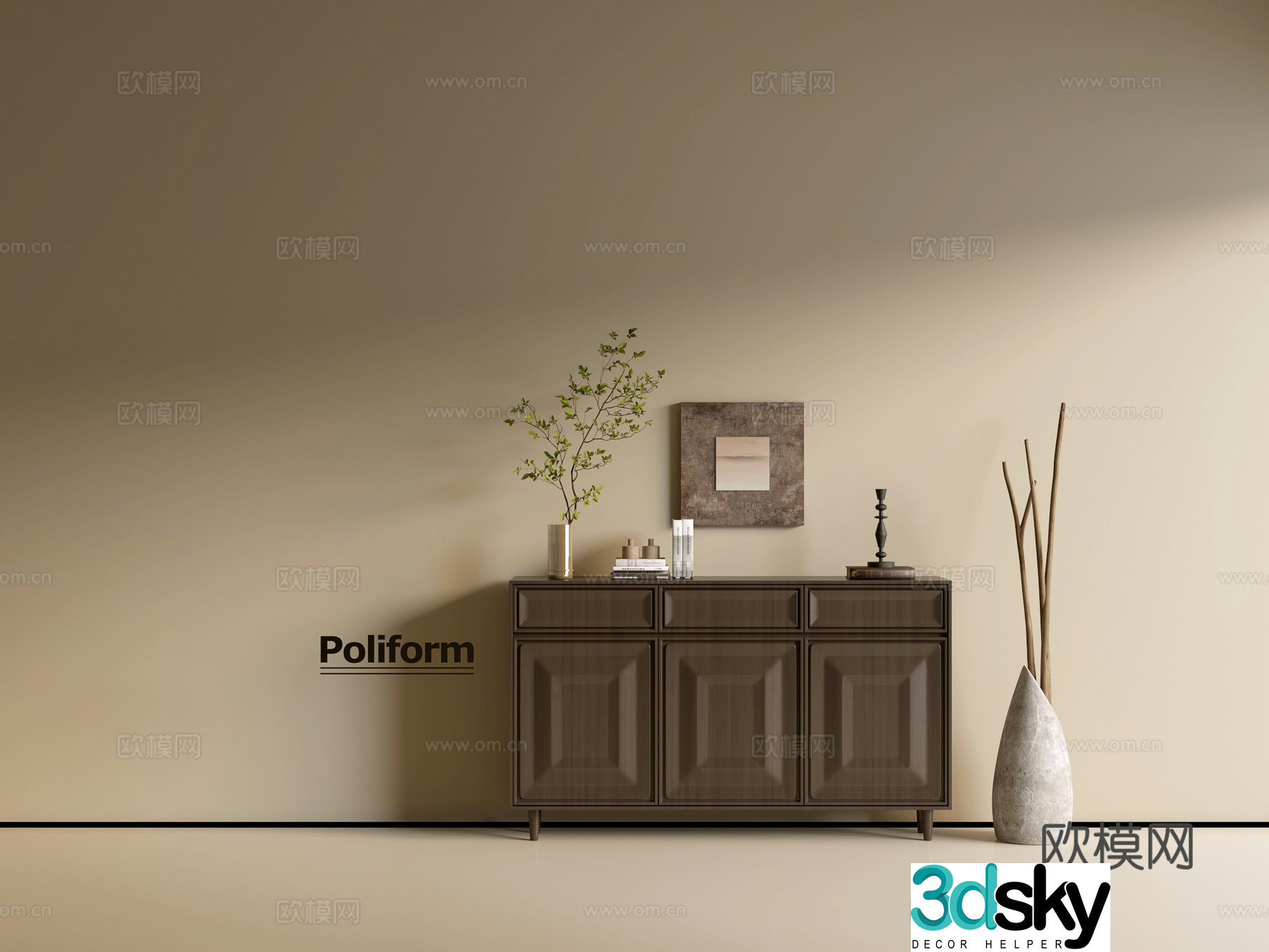 Modern wood grain cabinet ins wind minimalist wind cabinet whole cabinet sideboard balcony cabinet storage 3D model