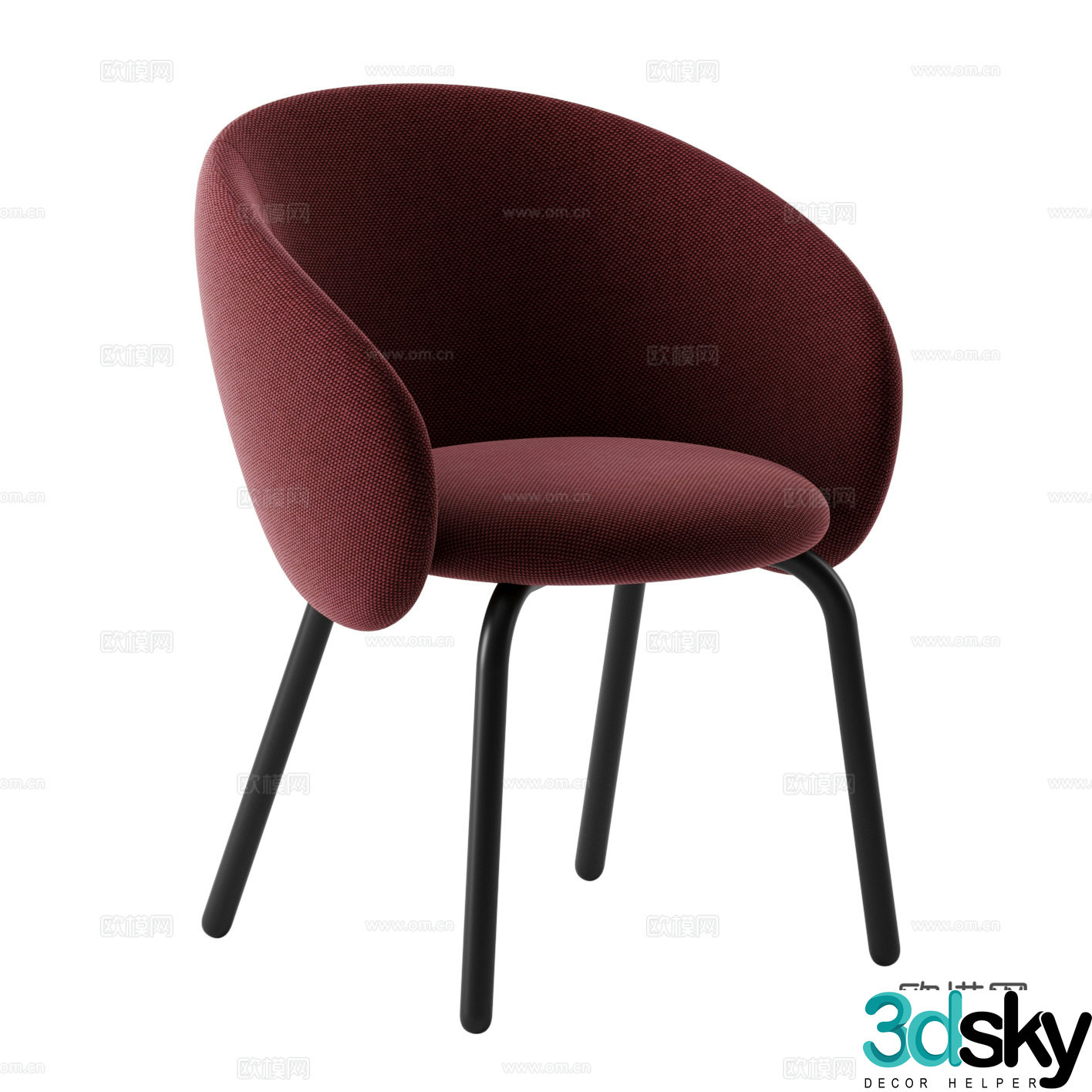 Modern Italian fabric single chair 3d model