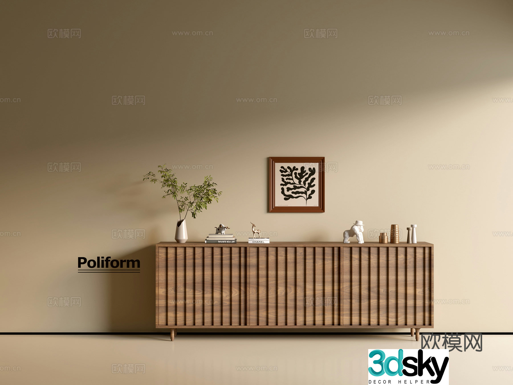 Modern wood grain cabinet ins wind minimalist wind cabinet whole cabinet sideboard balcony cabinet storage 3D model