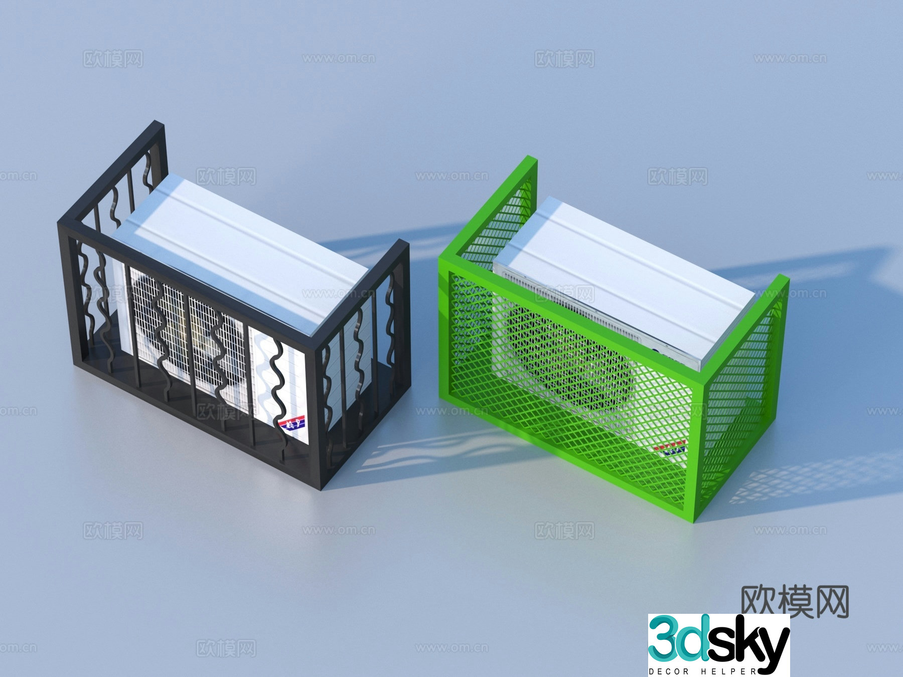 Air conditioning rack Air conditioning exterior unit Grille decoration 3D model