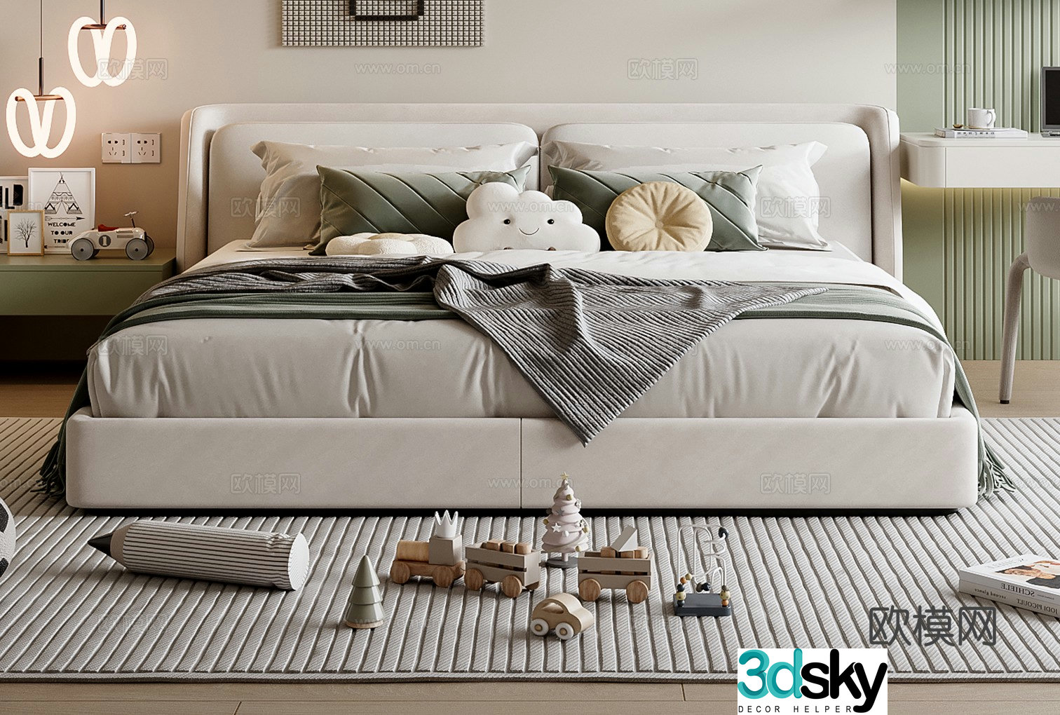 Modern children’s bed 3d model
