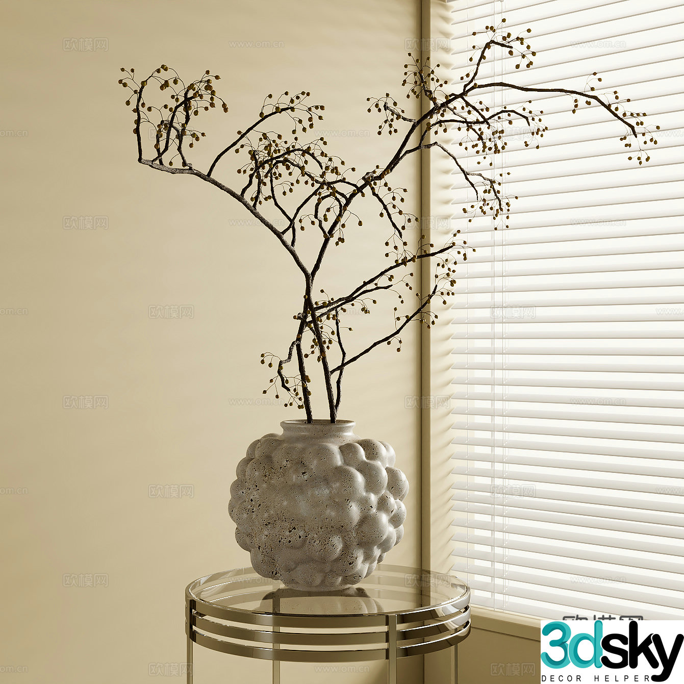 Wasabi vase flower art 3d model