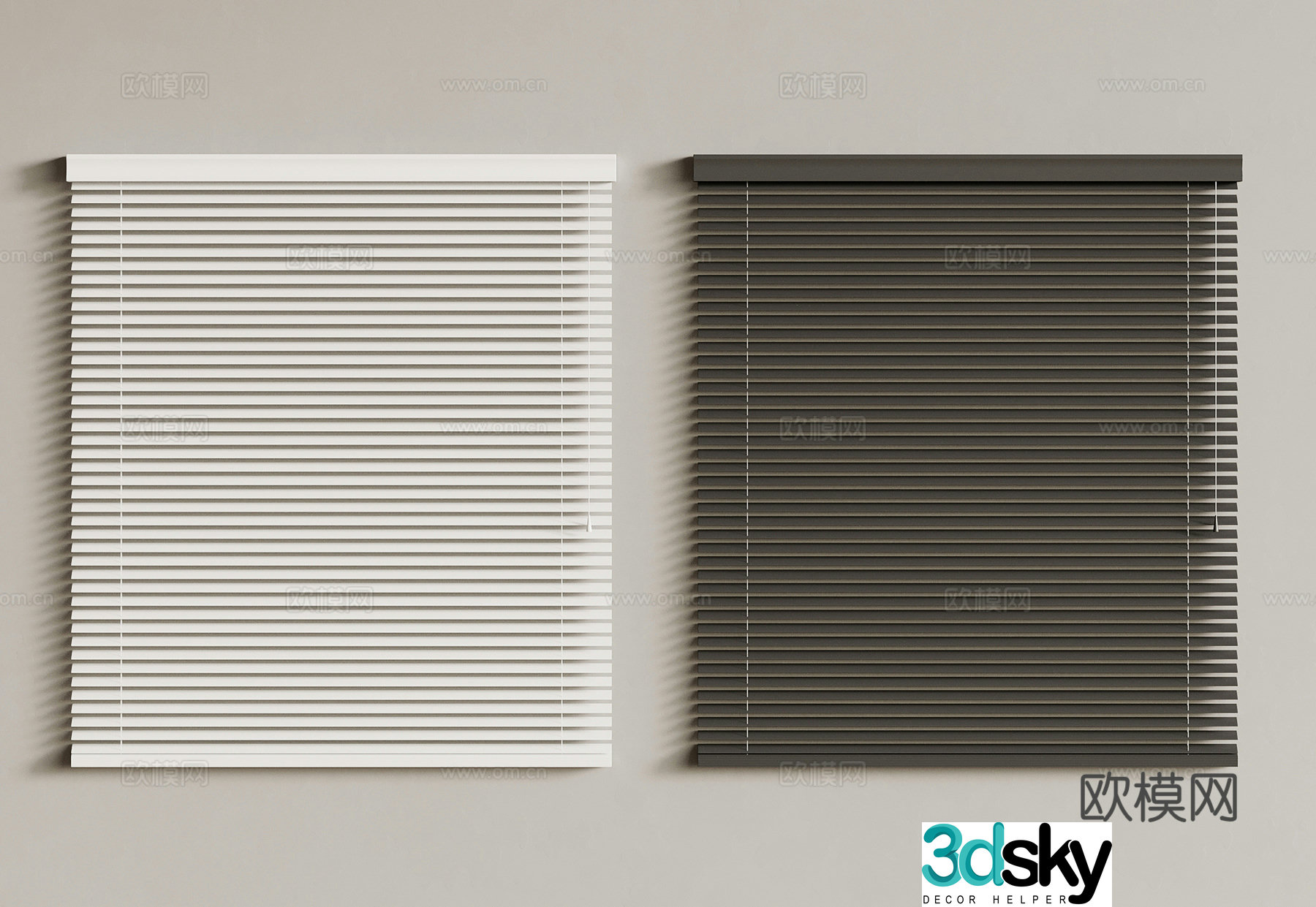 Venetian blinds Modern venetian blinds Lifting curtains Blackout blinds Pulling curtains 3D model