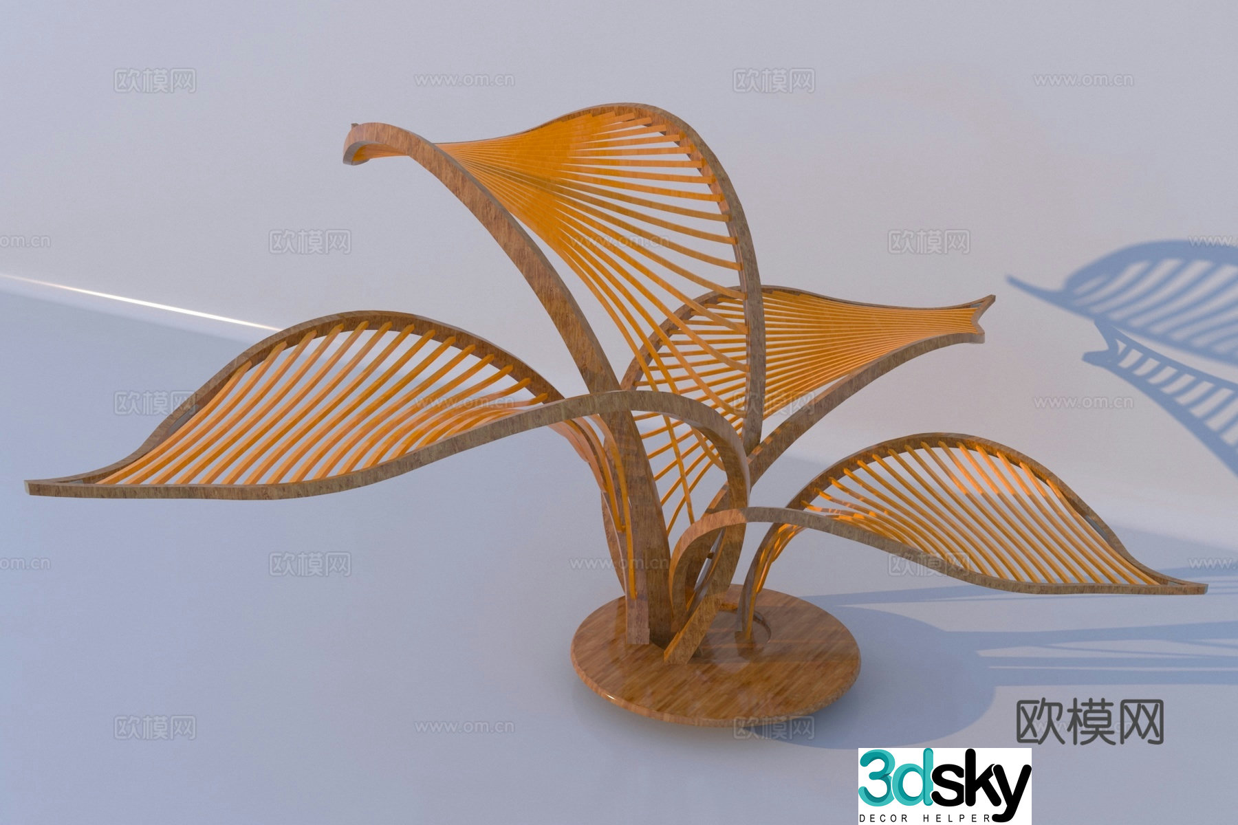 Modern landscape corridor frame 3d model
