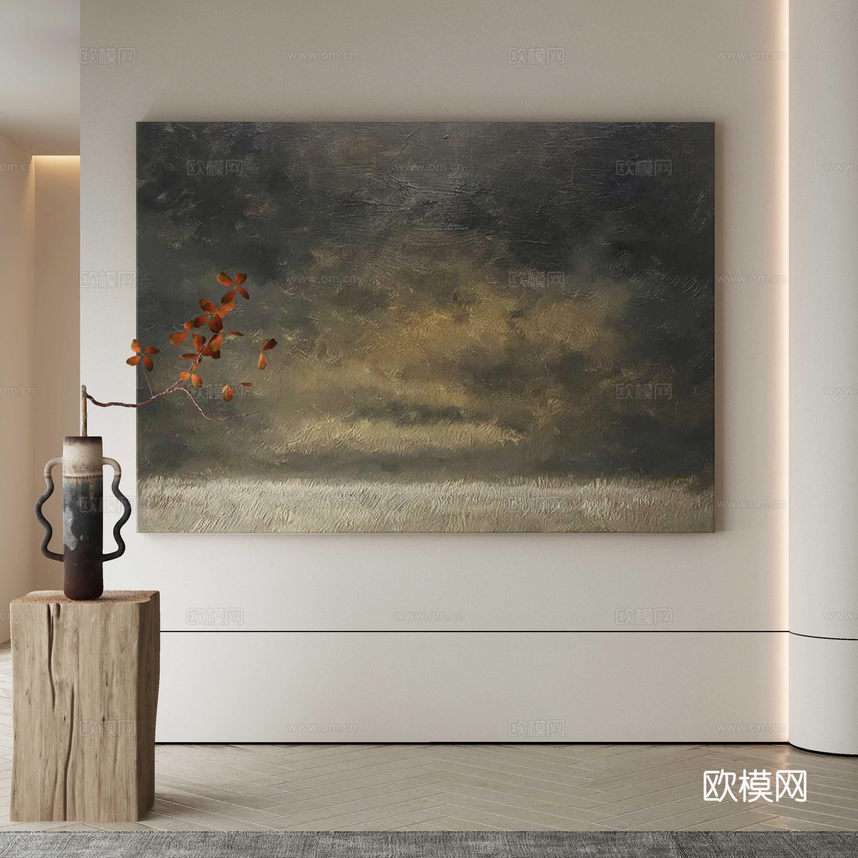 Modern Wasabi Hanging Painting Oil Painting 3D Model