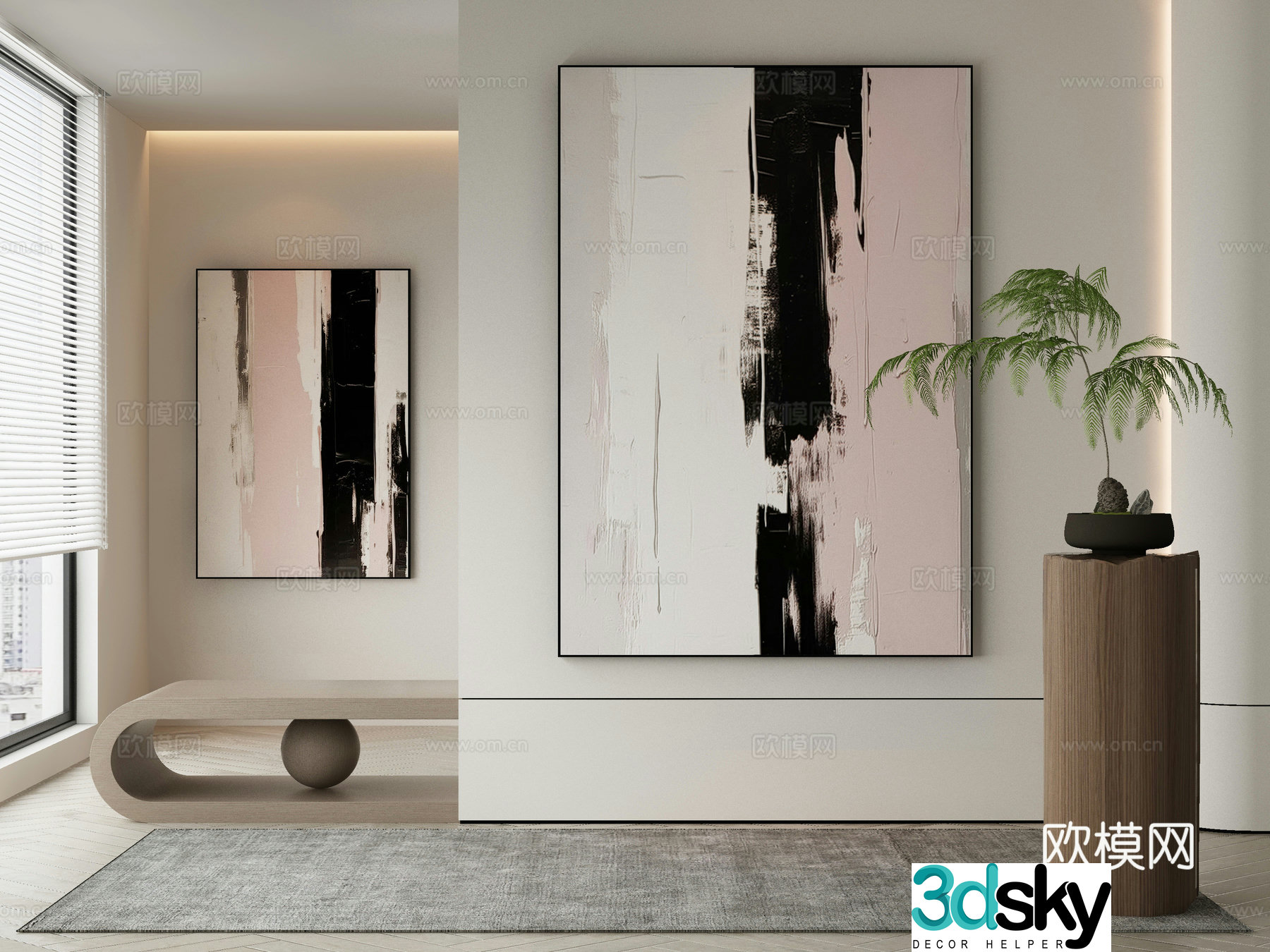 Modern Wasabi Hanging Painting Oil Painting 3D Model