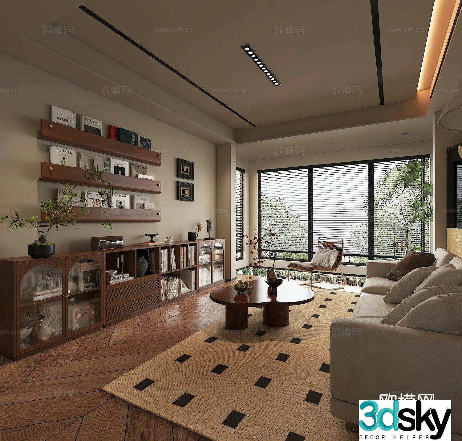 3D model of medieval style living room restaurant