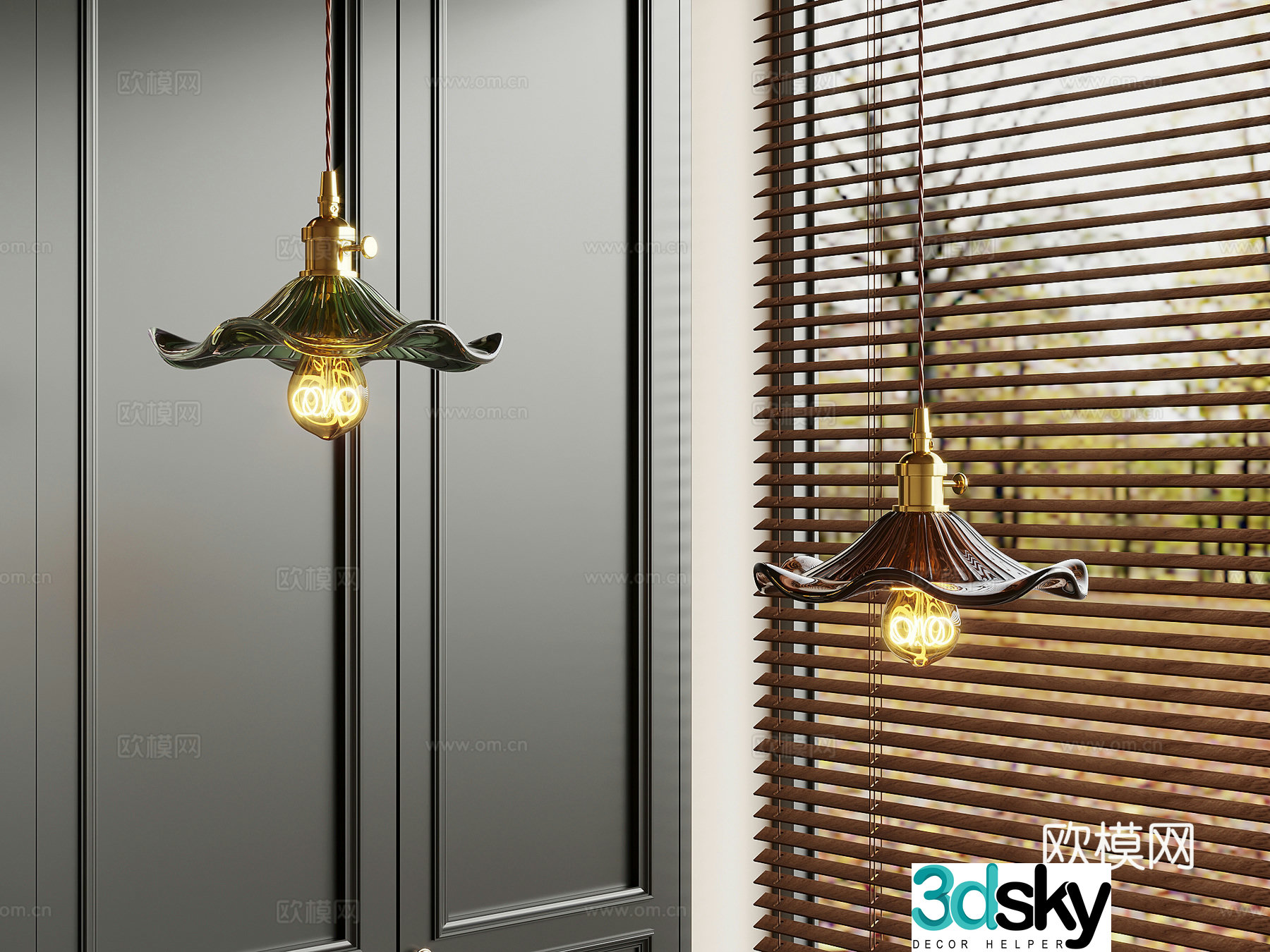 Small chandelier French retro style chandelier Small chandelier Fishing line chandelier 3d model