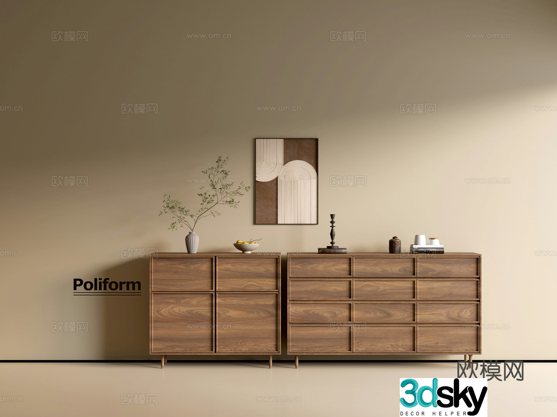 Modern wood grain cabinet ins wind minimalist wind cabinet whole cabinet sideboard balcony cabinet storage 3D model