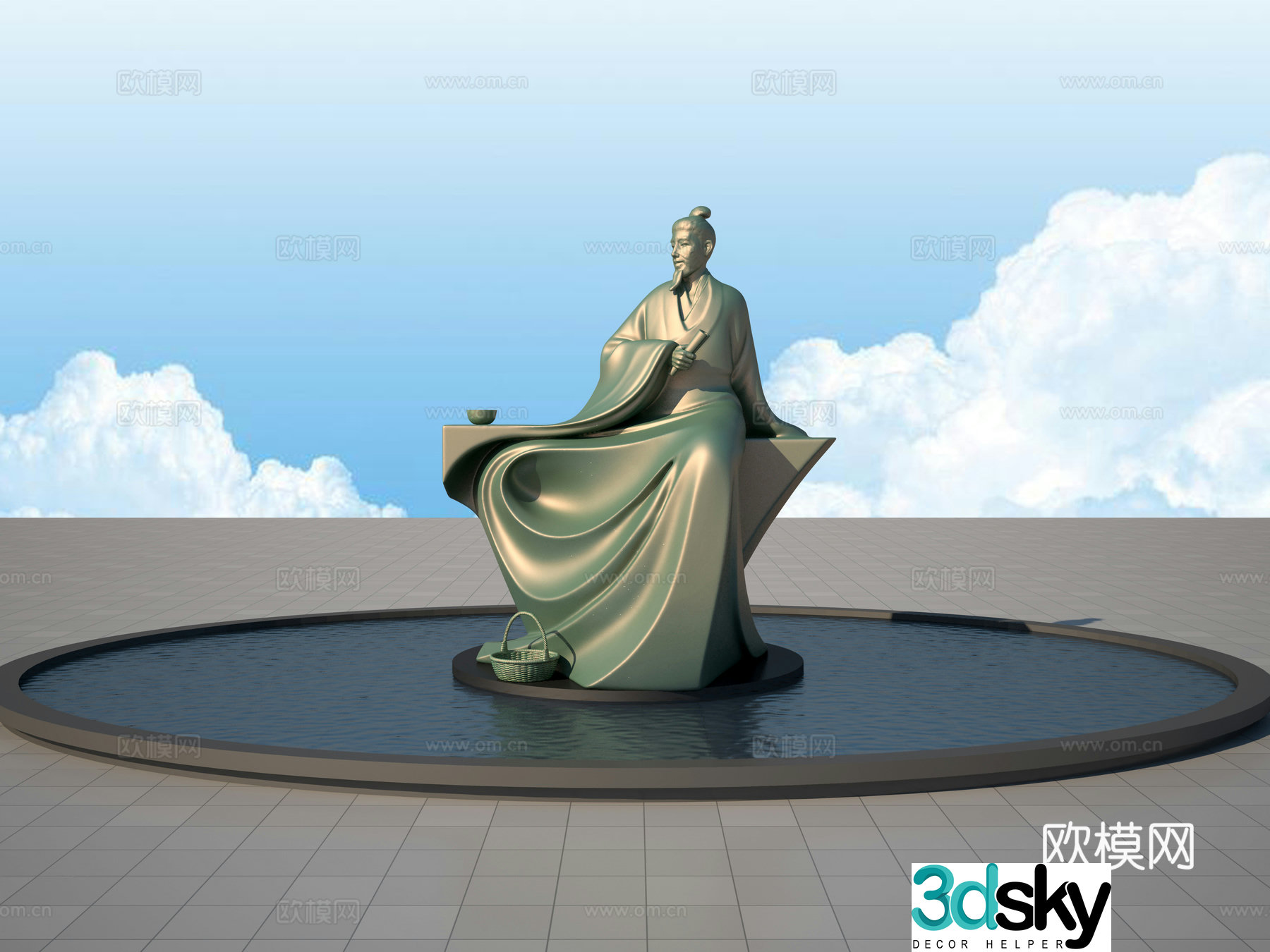 Ancient figure sculpture 3d model