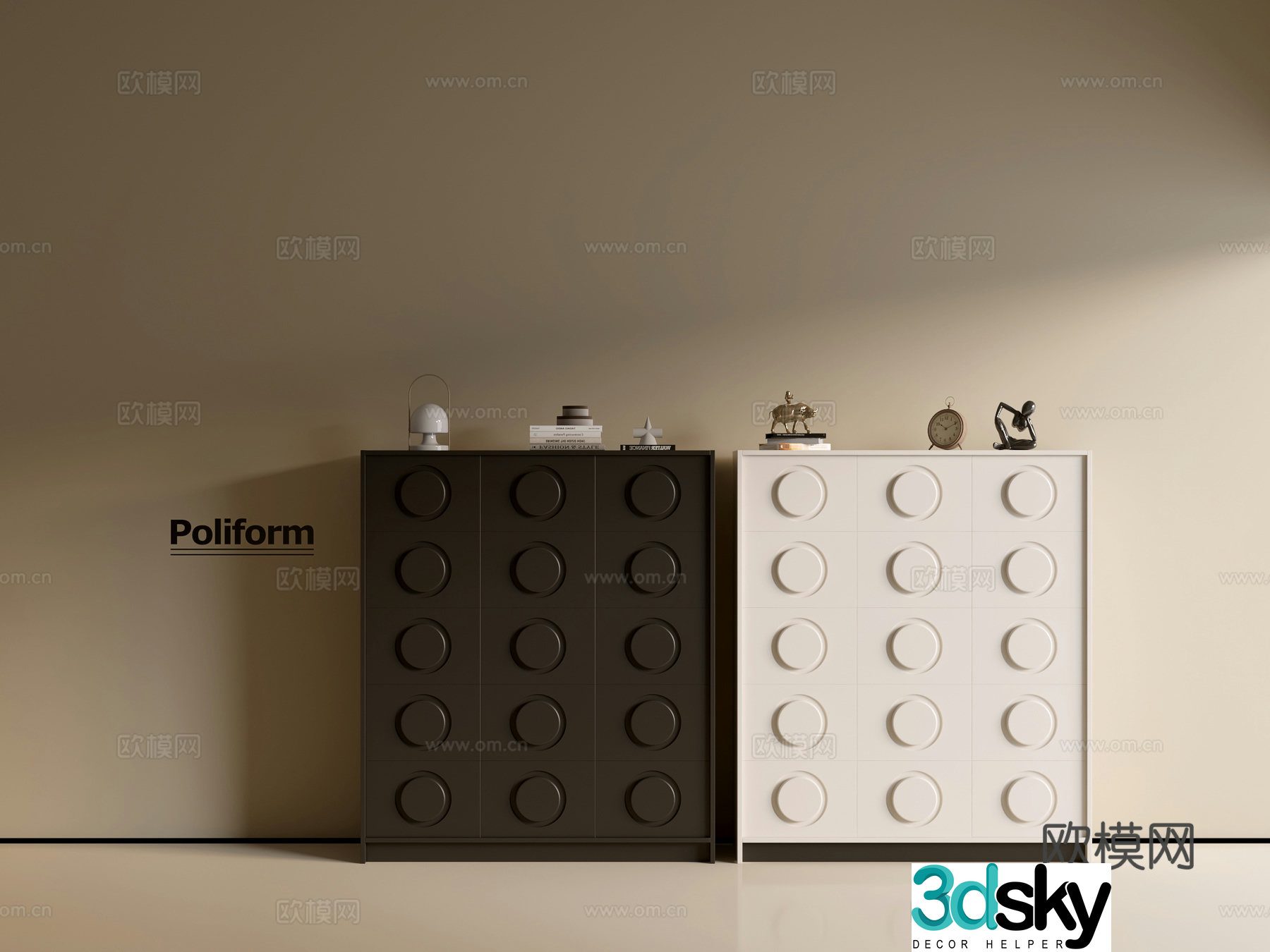 Modern black cabinet cream cabinet ins wind side cabinet chest cabinet low cabinet whole cabinet side cabinet 3d model
