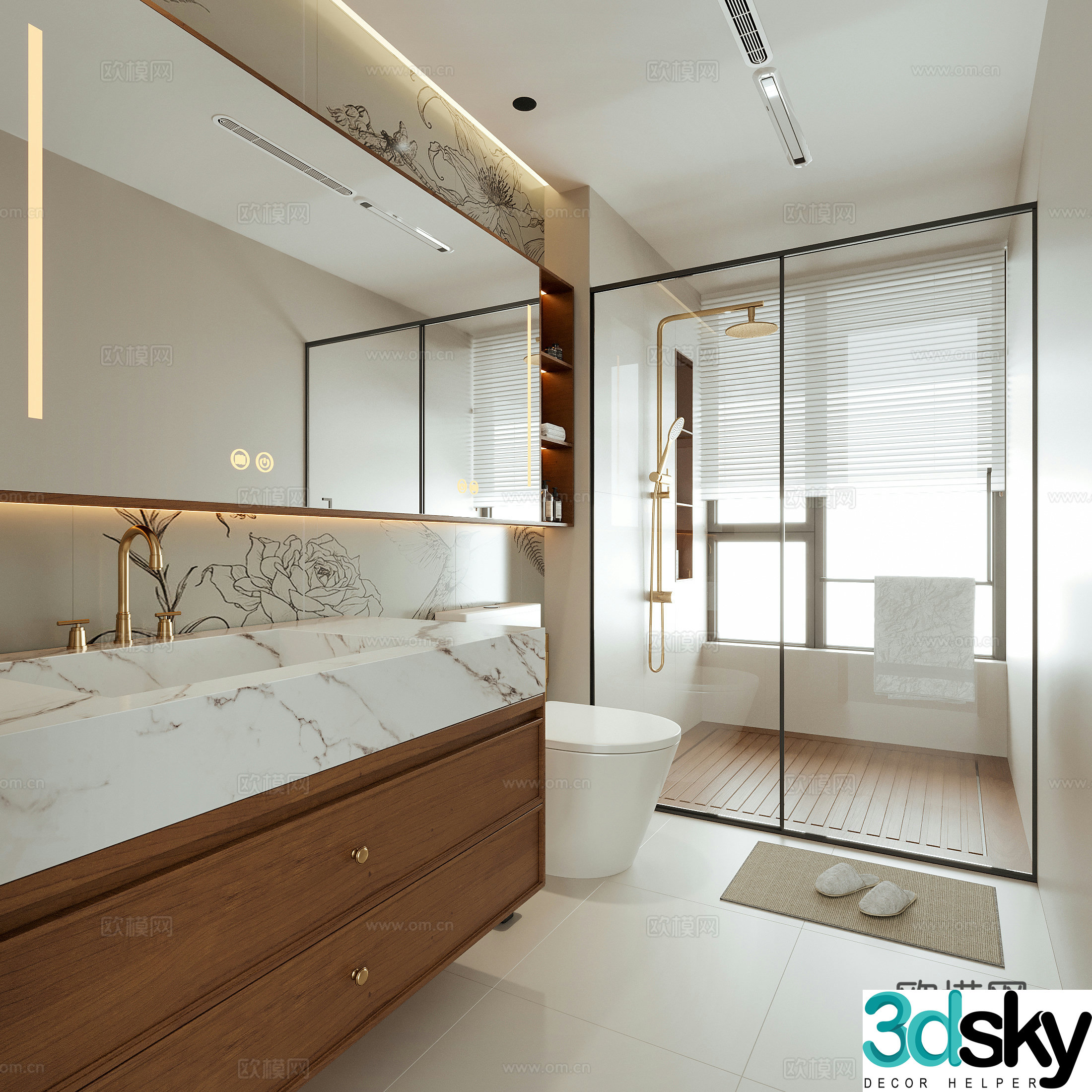 Modern bathroom sink hotel bathroom 3d model