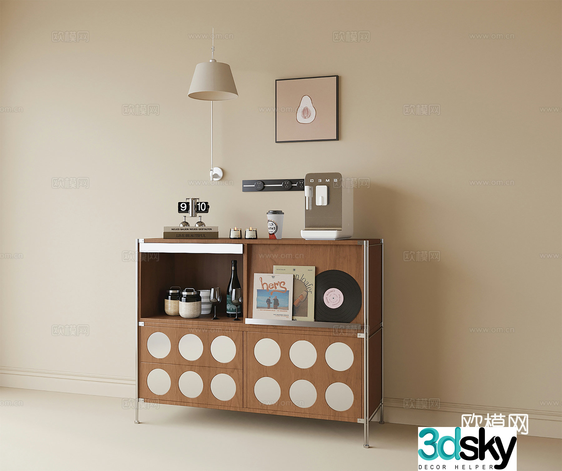 Modern side cabinet porch cabinet decorative cabinet side cabinet 3D model