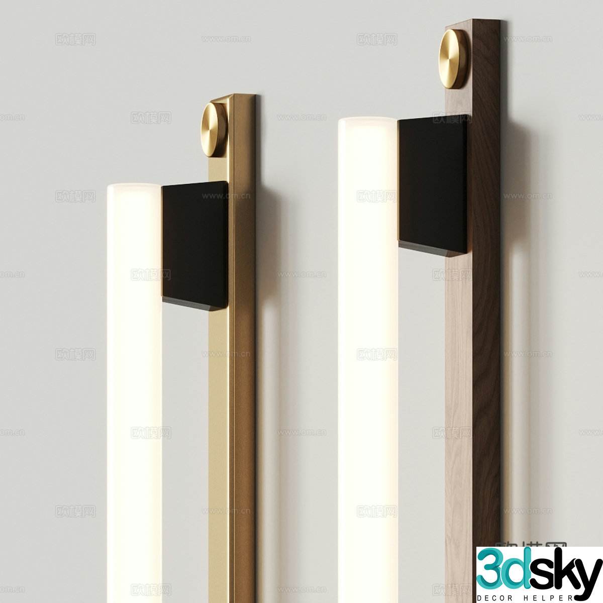 Modern Italian minimalist long wall lamp 3D model