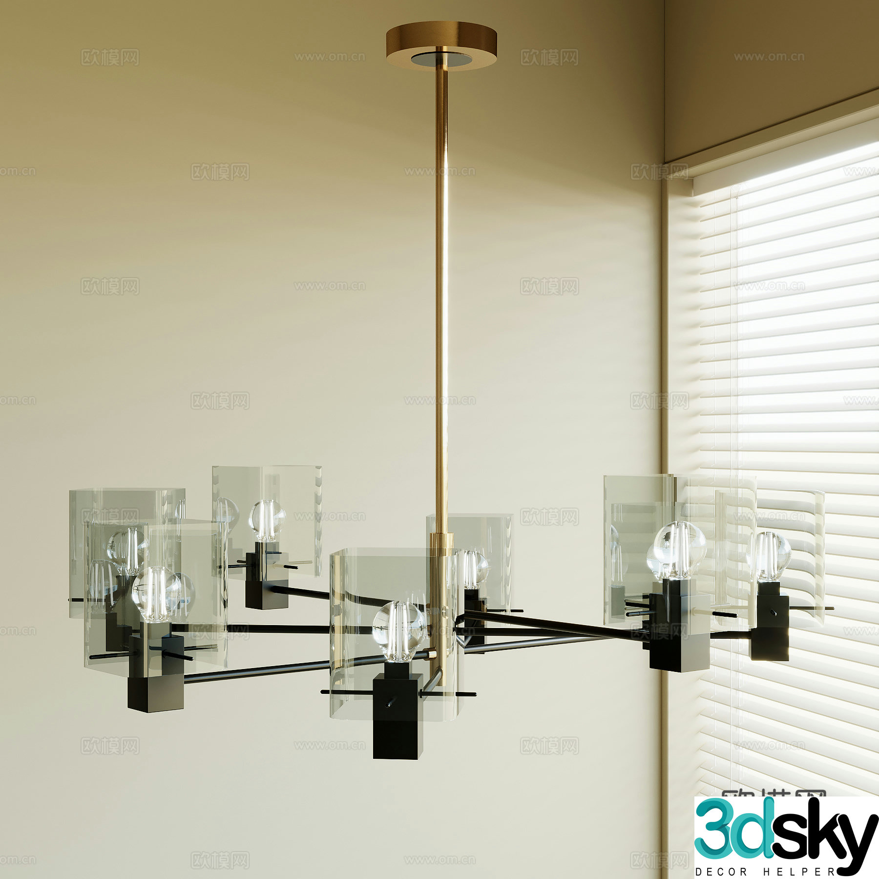 Modern chandelier 3d model