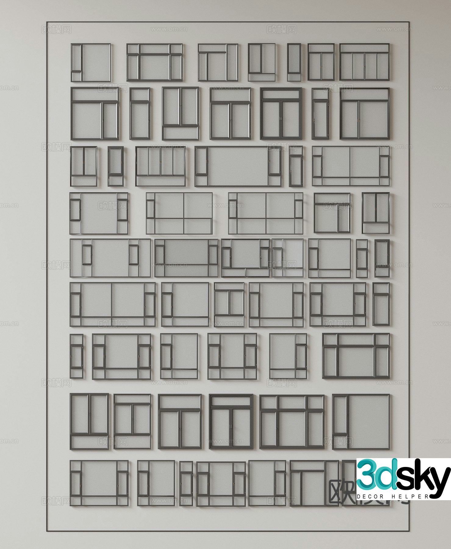 Modern window combination window glass window floor-to-ceiling window balcony window bay window bedroom window sliding window 3D model