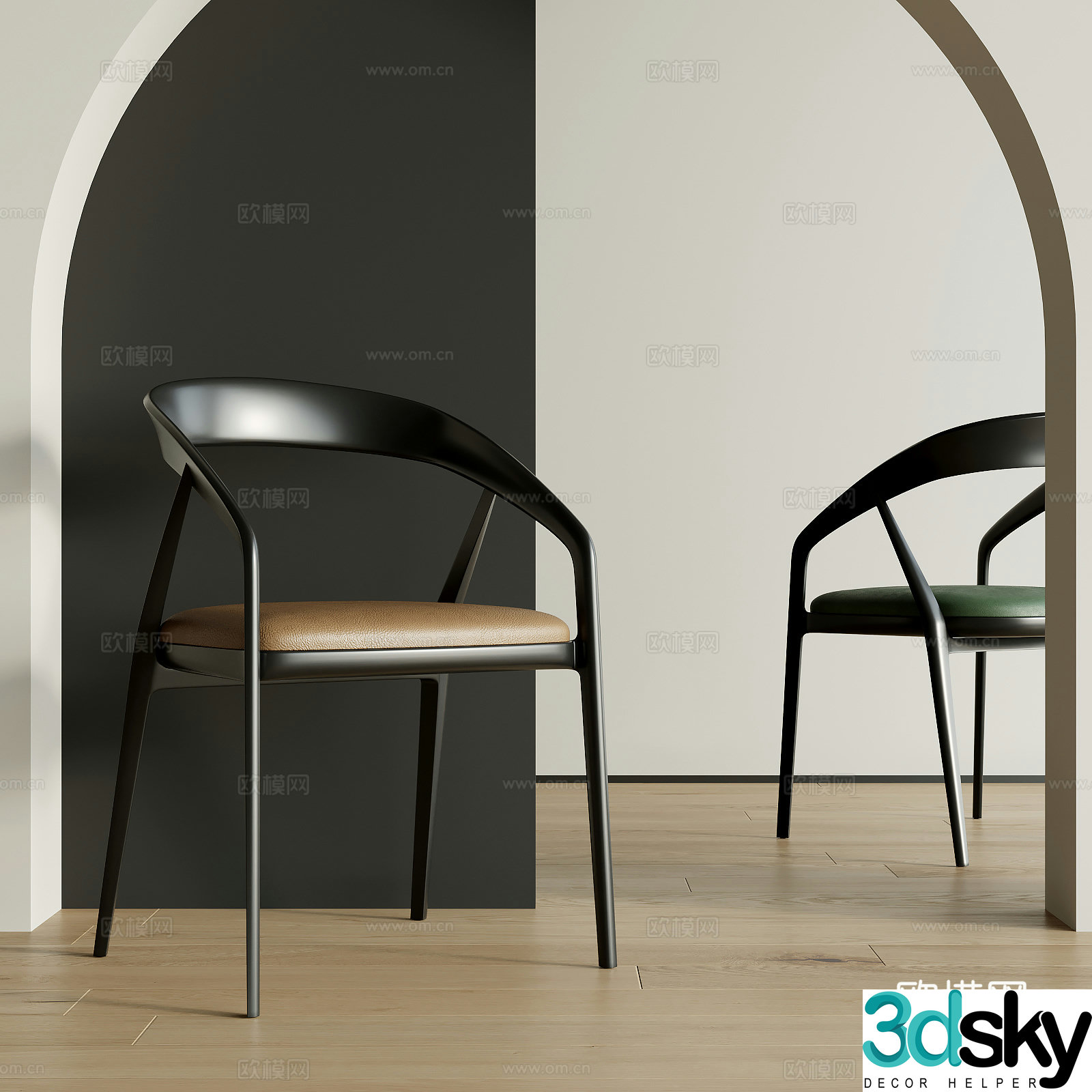 Modern dining chair 3d model