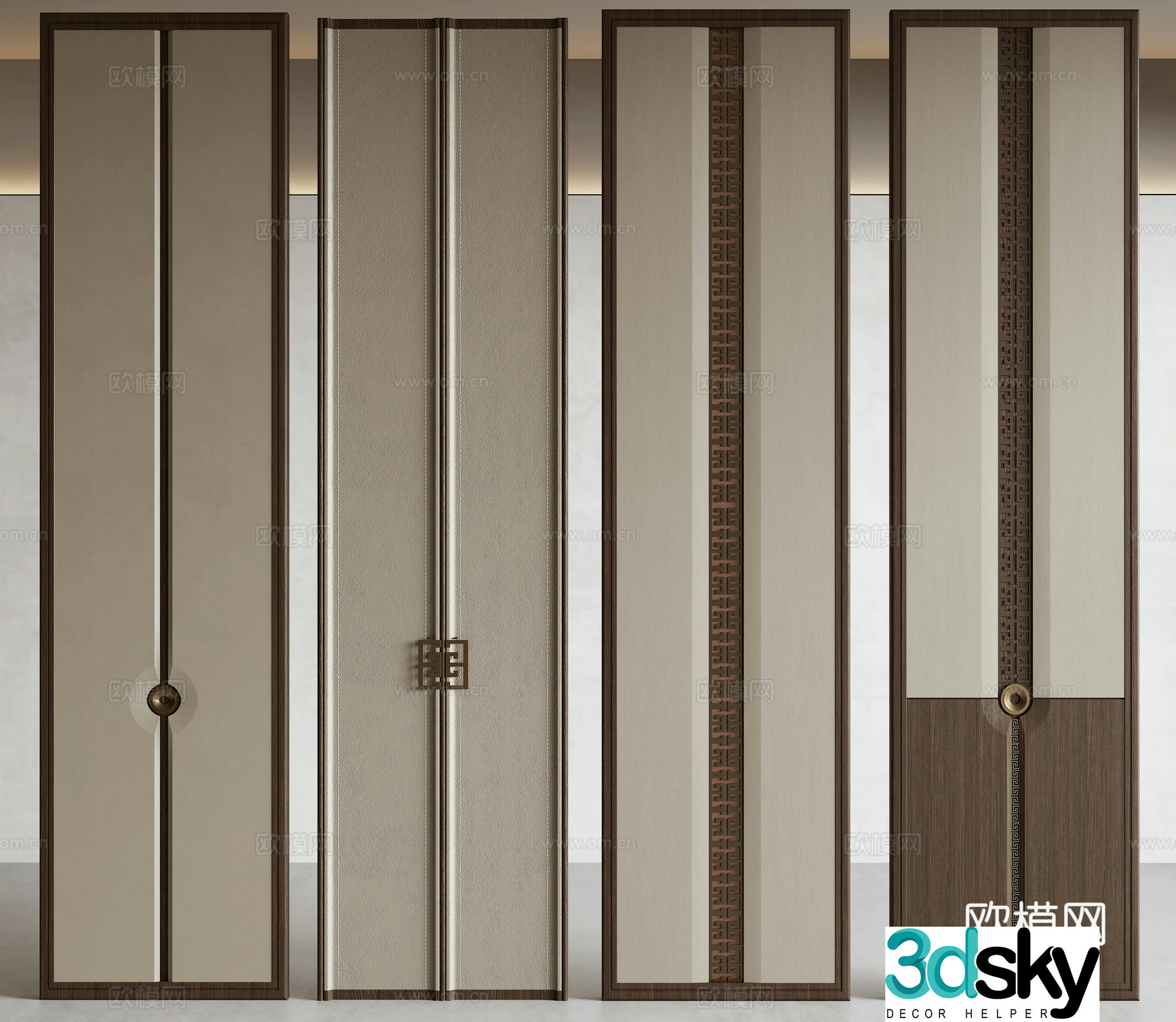 New Chinese wall panel 3D model