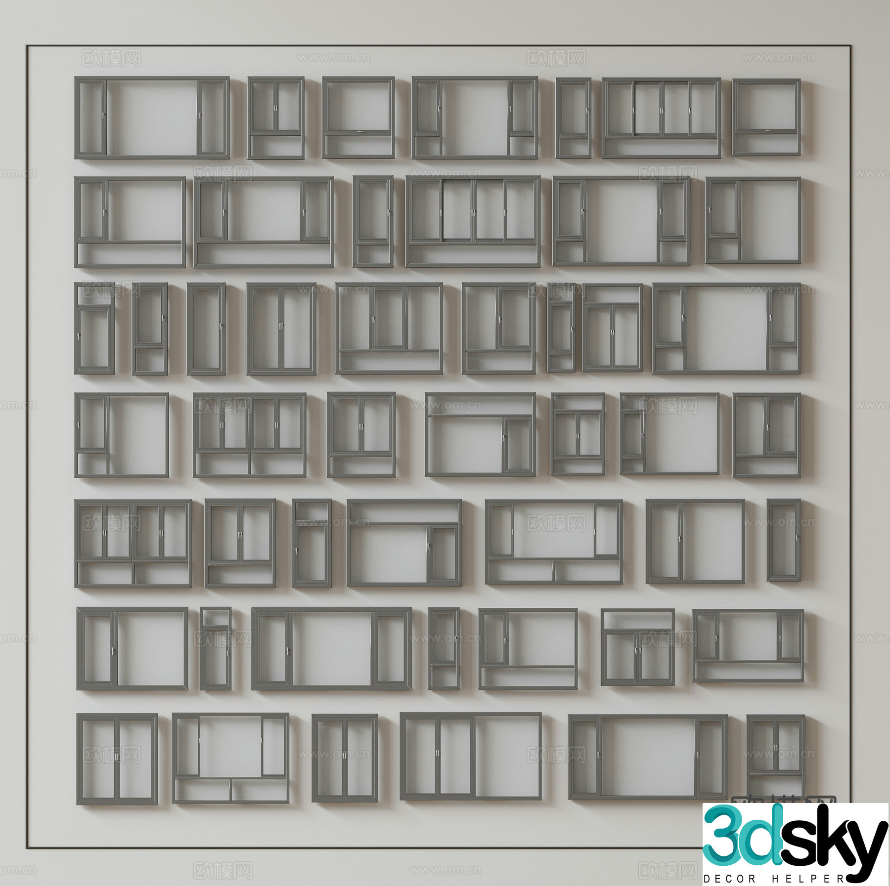 Modern window combination window glass window floor-to-ceiling window balcony window bay window bedroom window sliding window 3D model