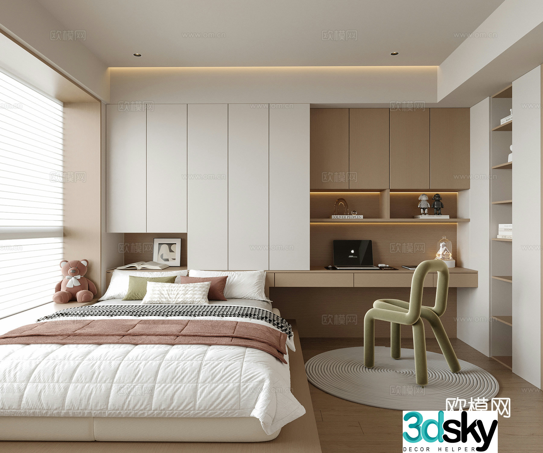 Modern tatami bedroom children’s room children’s tatami bedroom 3d model