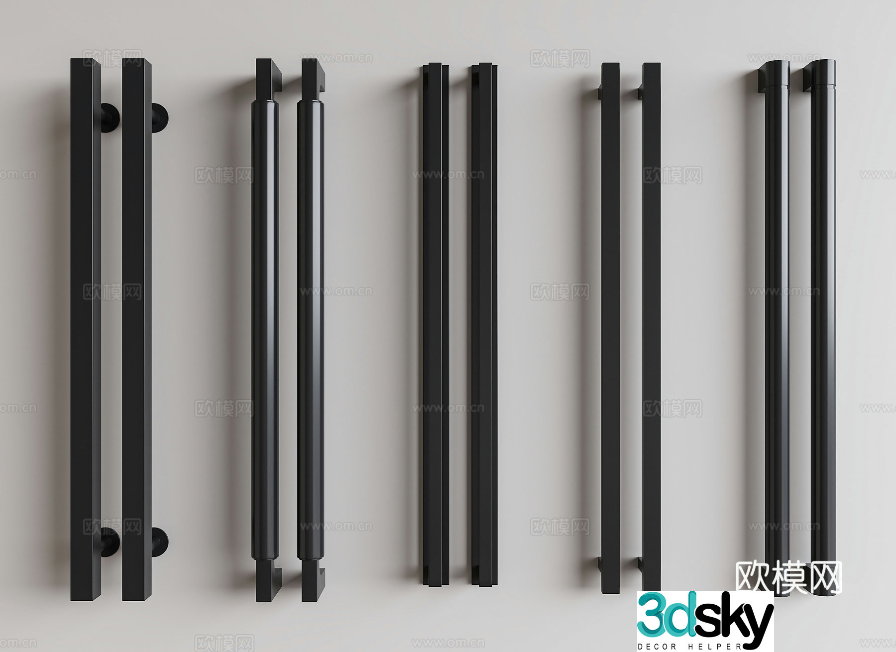Modern handle door handle glass door handle door handle long handle cabinet door handle 3d model