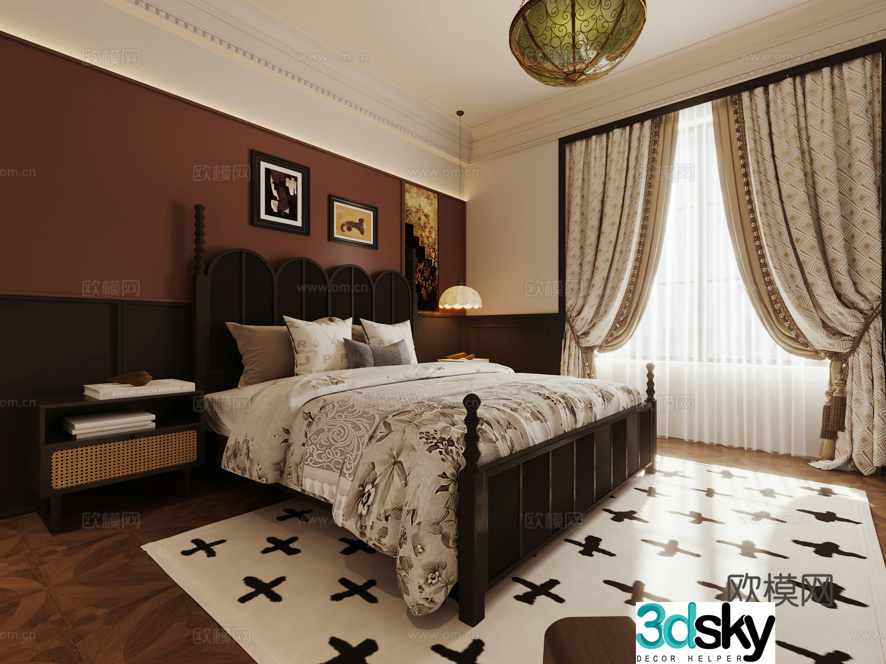 Middle-aged bedroom 3d model