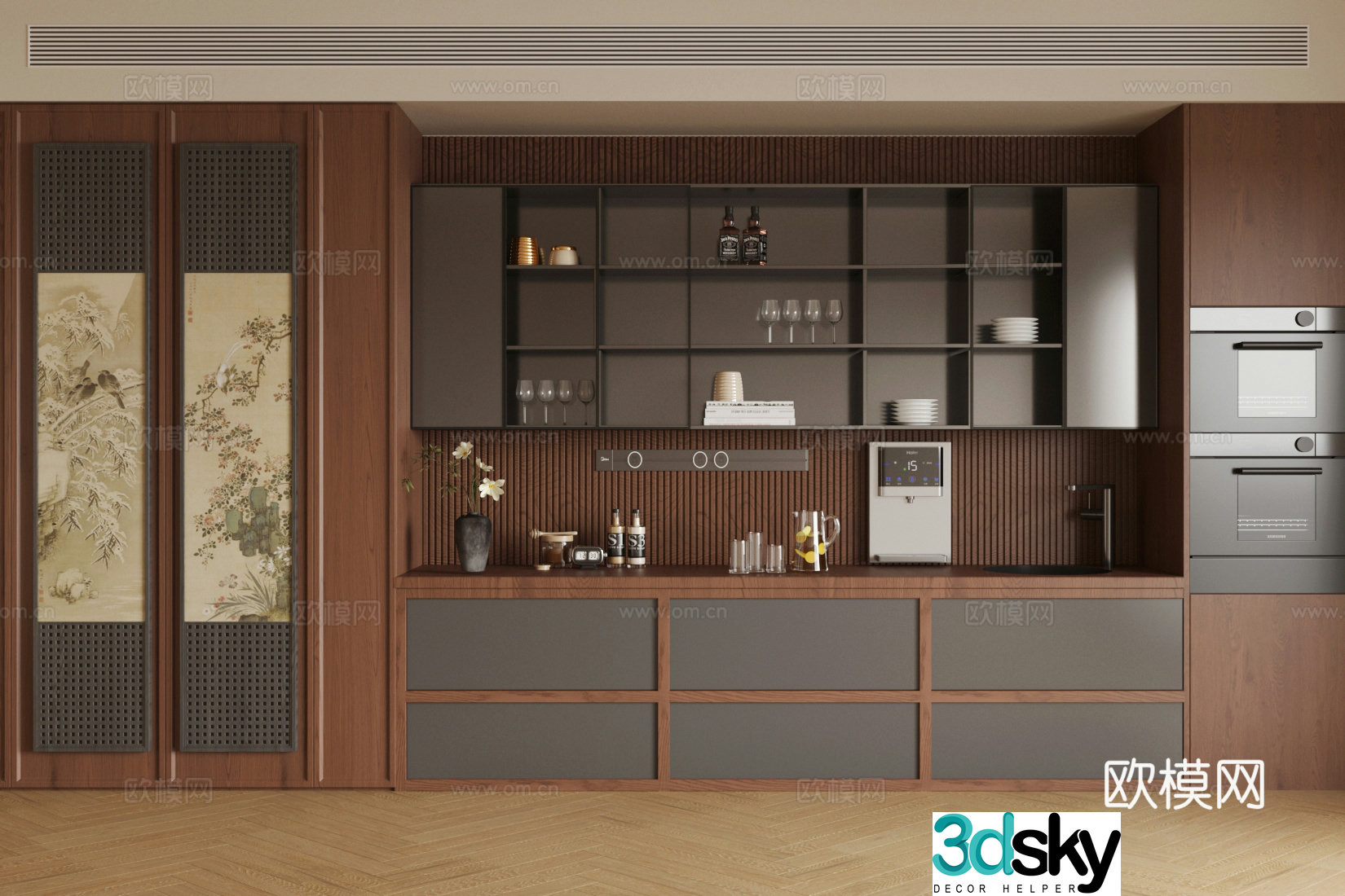 Retro medieval sideboard medieval sideboard oven sideboard finished sideboard Song style cabinet 3D model